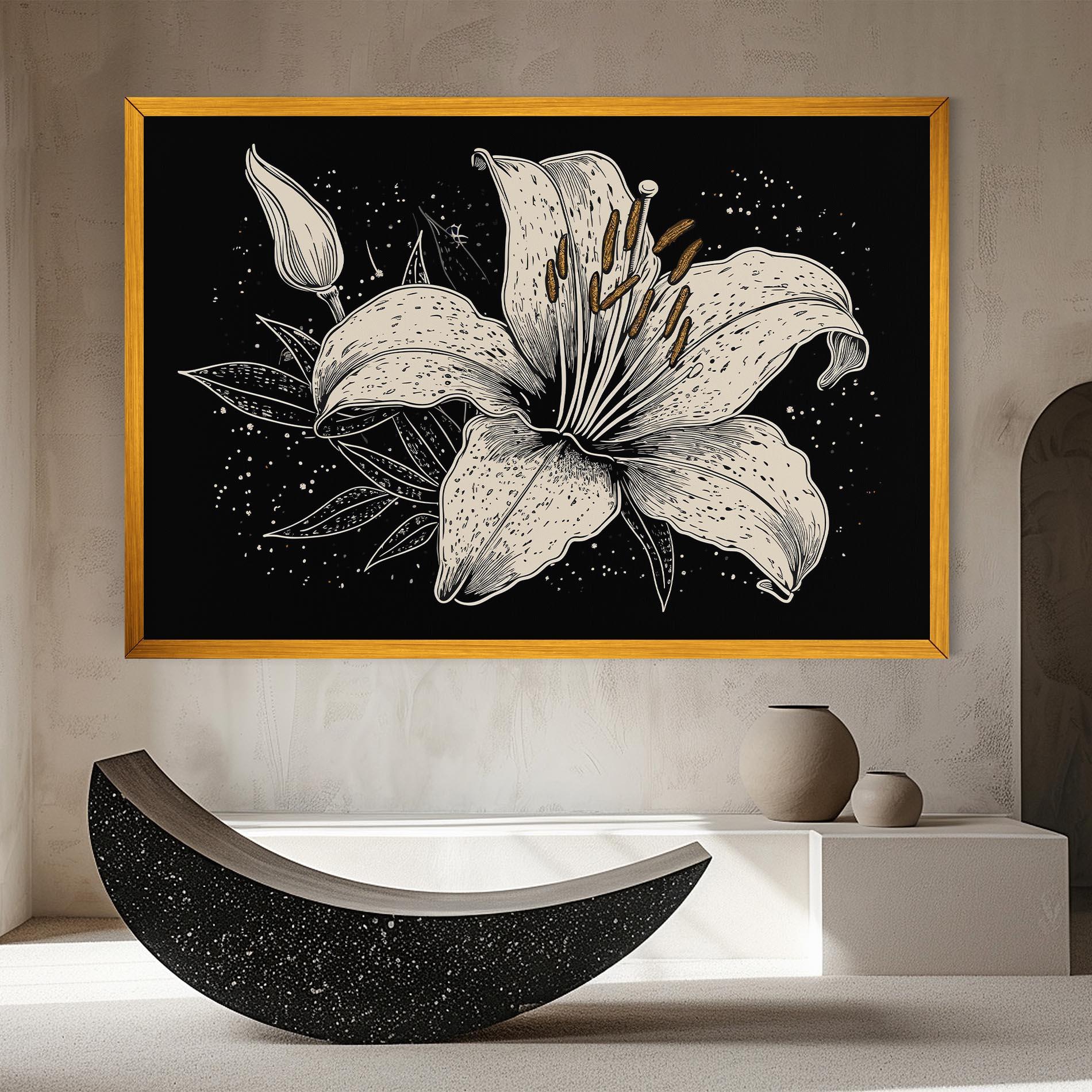 Obraz na Płótnie Cream Black Lily mockup 8
