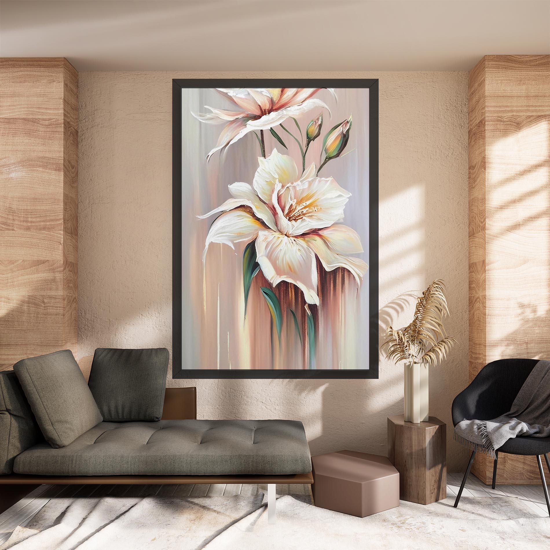 Obraz na Płótnie Abstract Lily Painting mockup 8