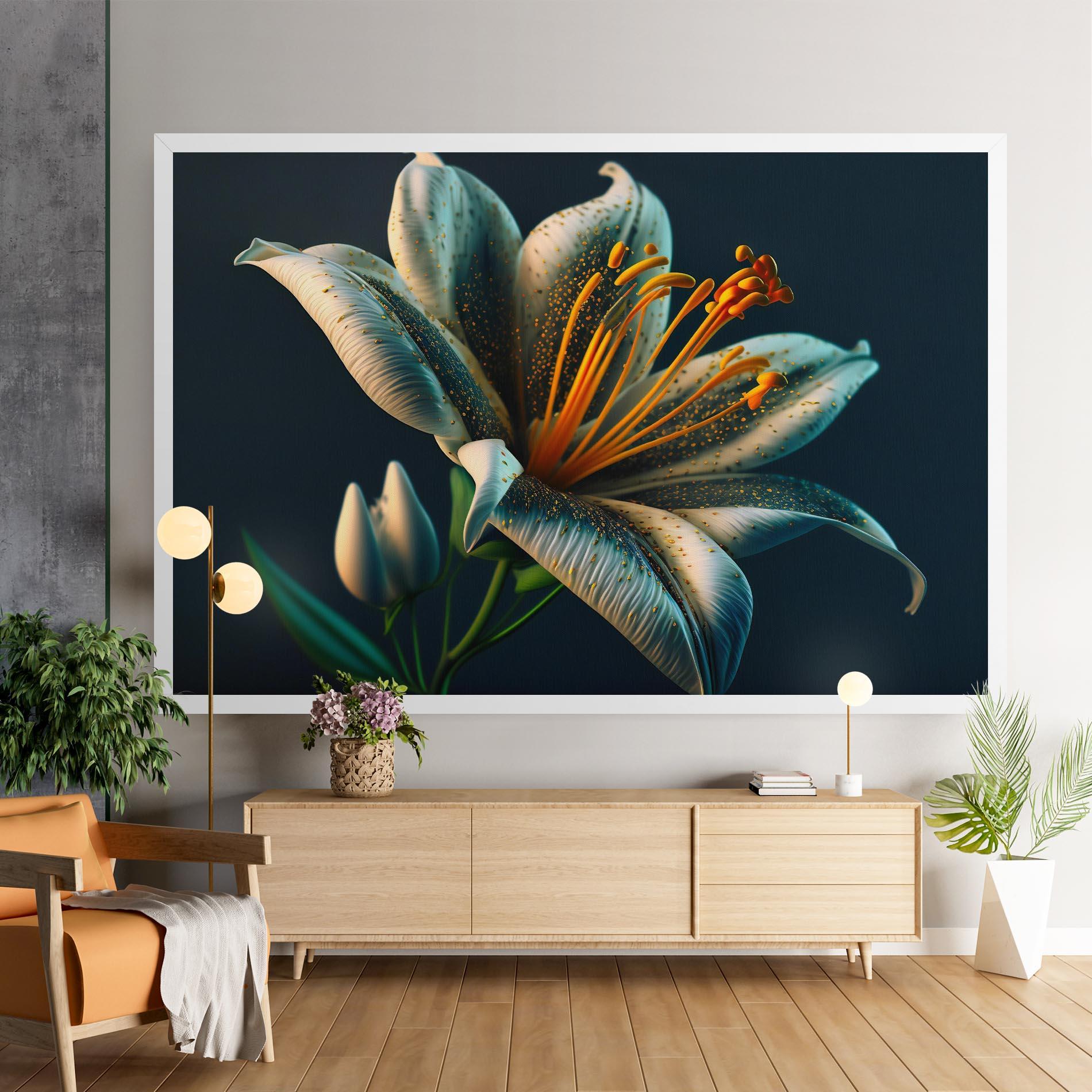 Obraz na Płótnie Blue Grey Lily mockup 9