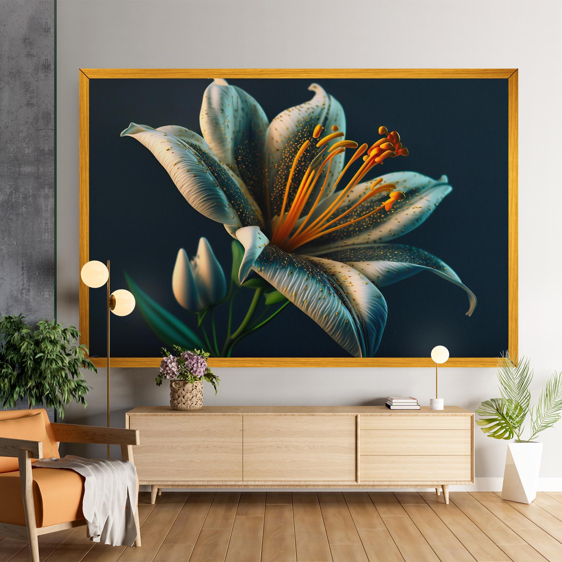 Obraz na Płótnie Blue Grey Lily mockup 9