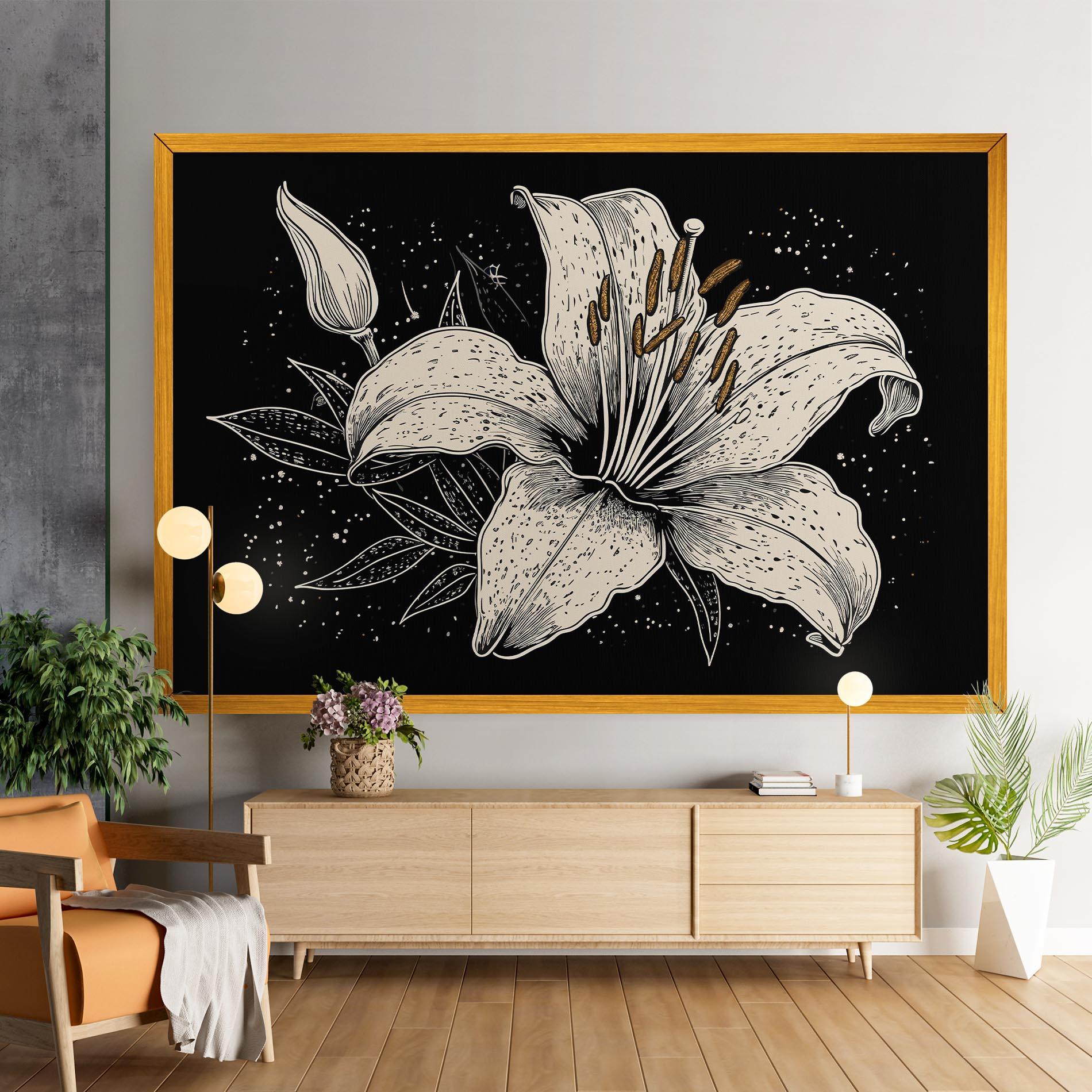 Obraz na Płótnie Cream Black Lily mockup 9