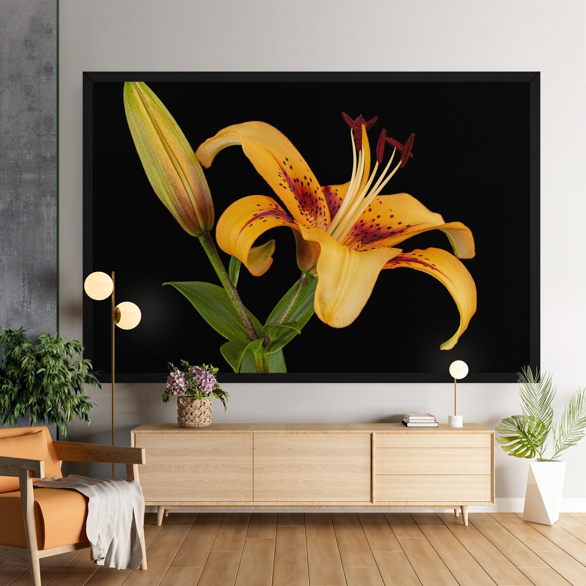 Obraz na Płótnie Beautiful Yellow Lily mockup 9