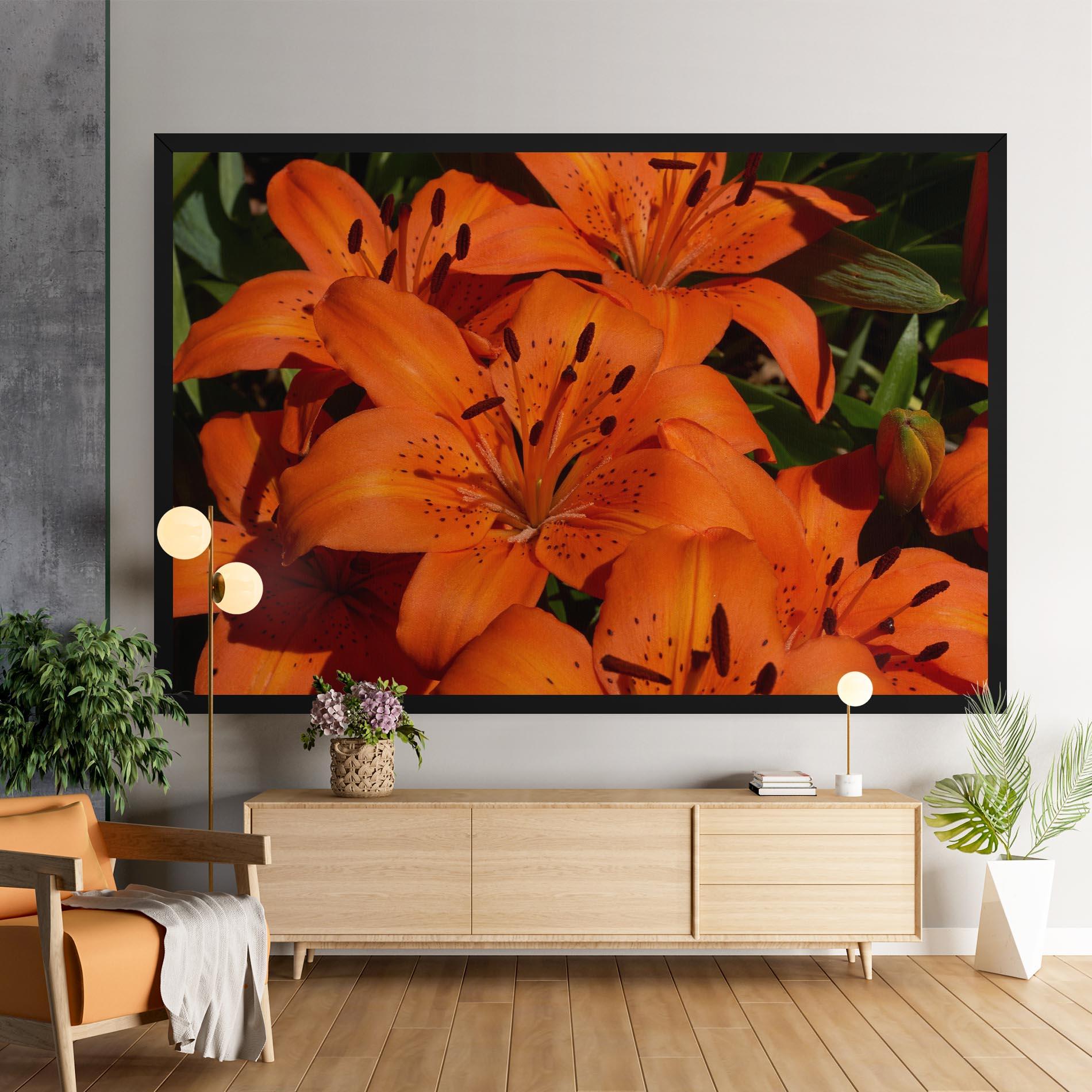 Obraz na Płótnie Orange Lily In The Sun mockup 9