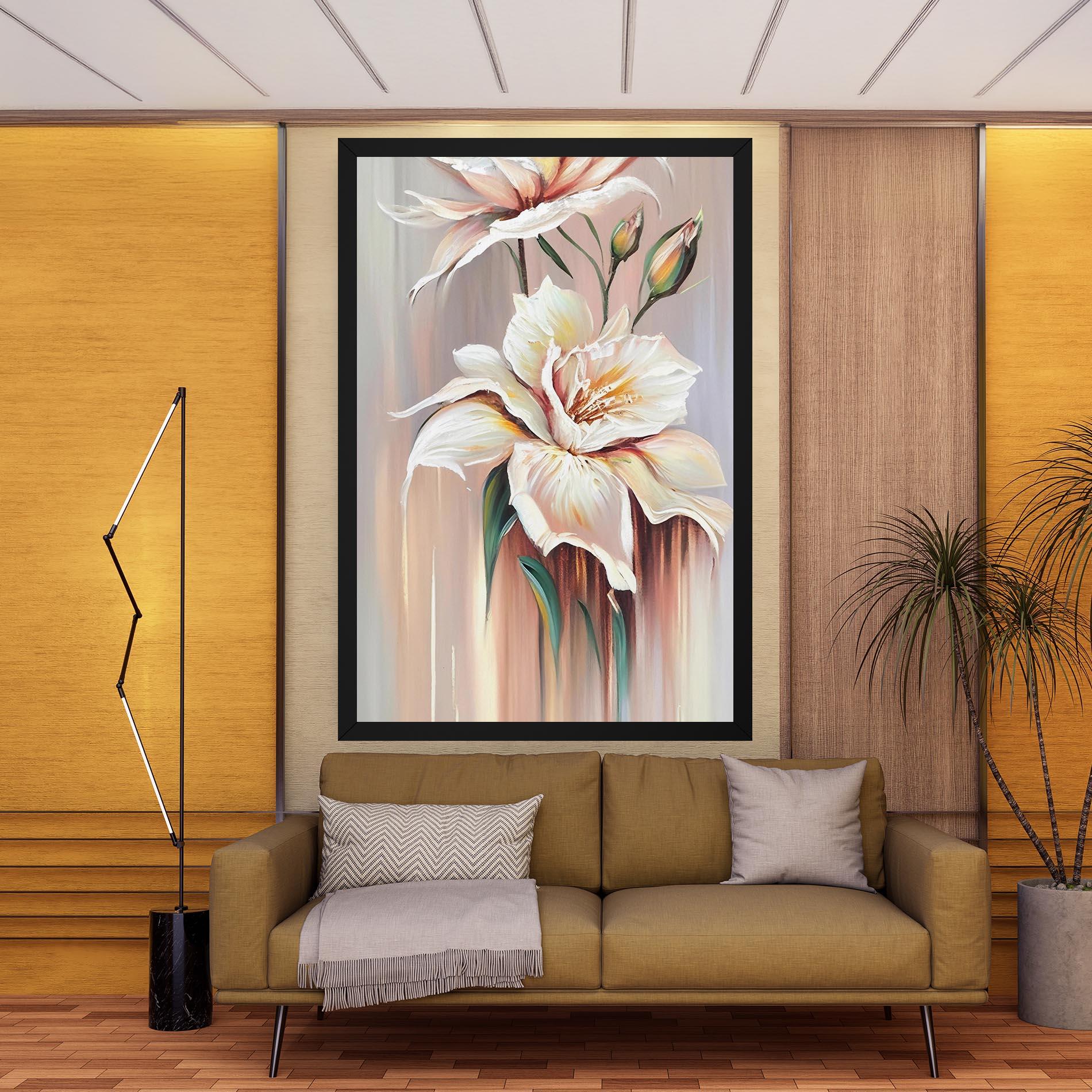 Obraz na Płótnie Abstract Lily Painting mockup 9