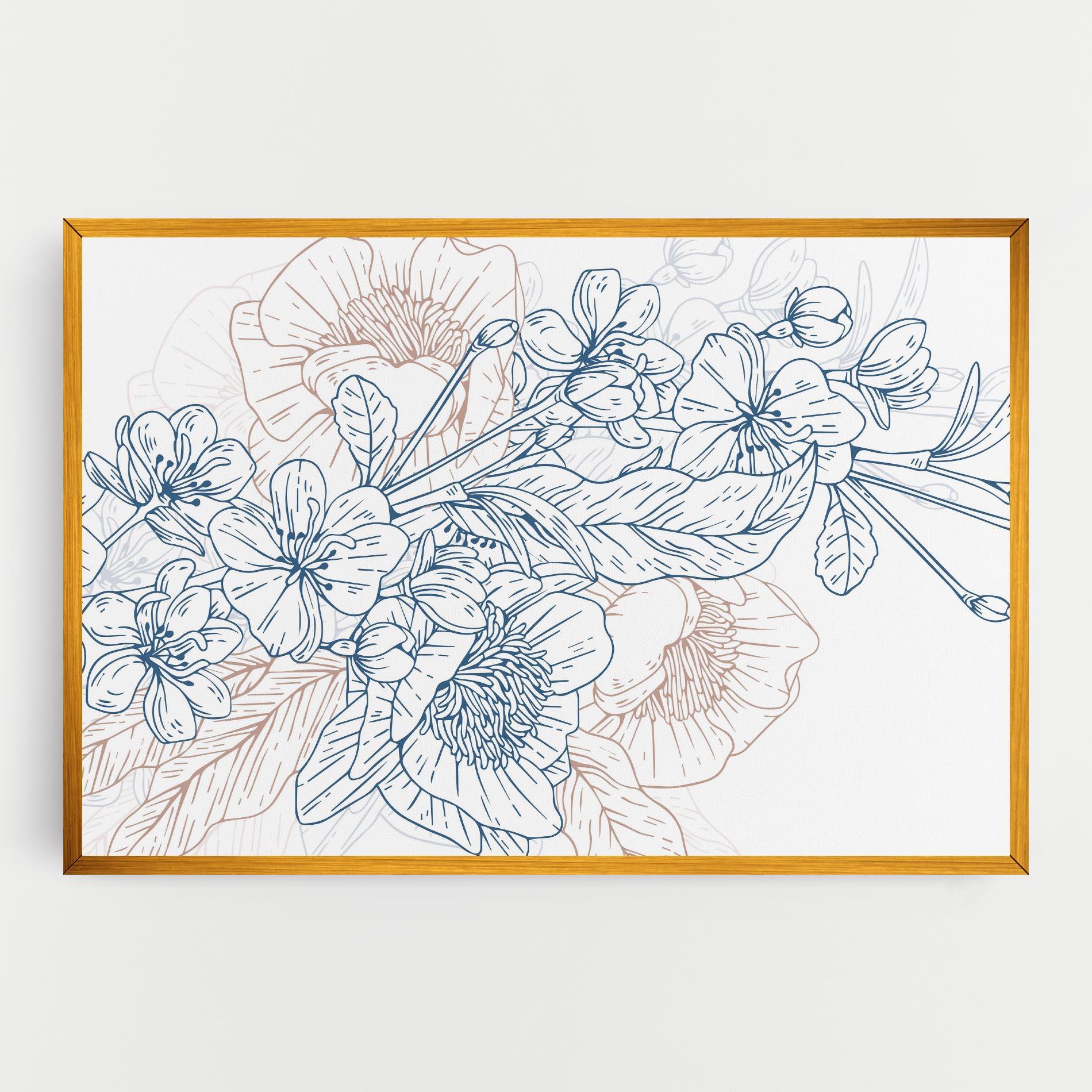 Obraz na Płótnie Blue Cream Line mockup 0