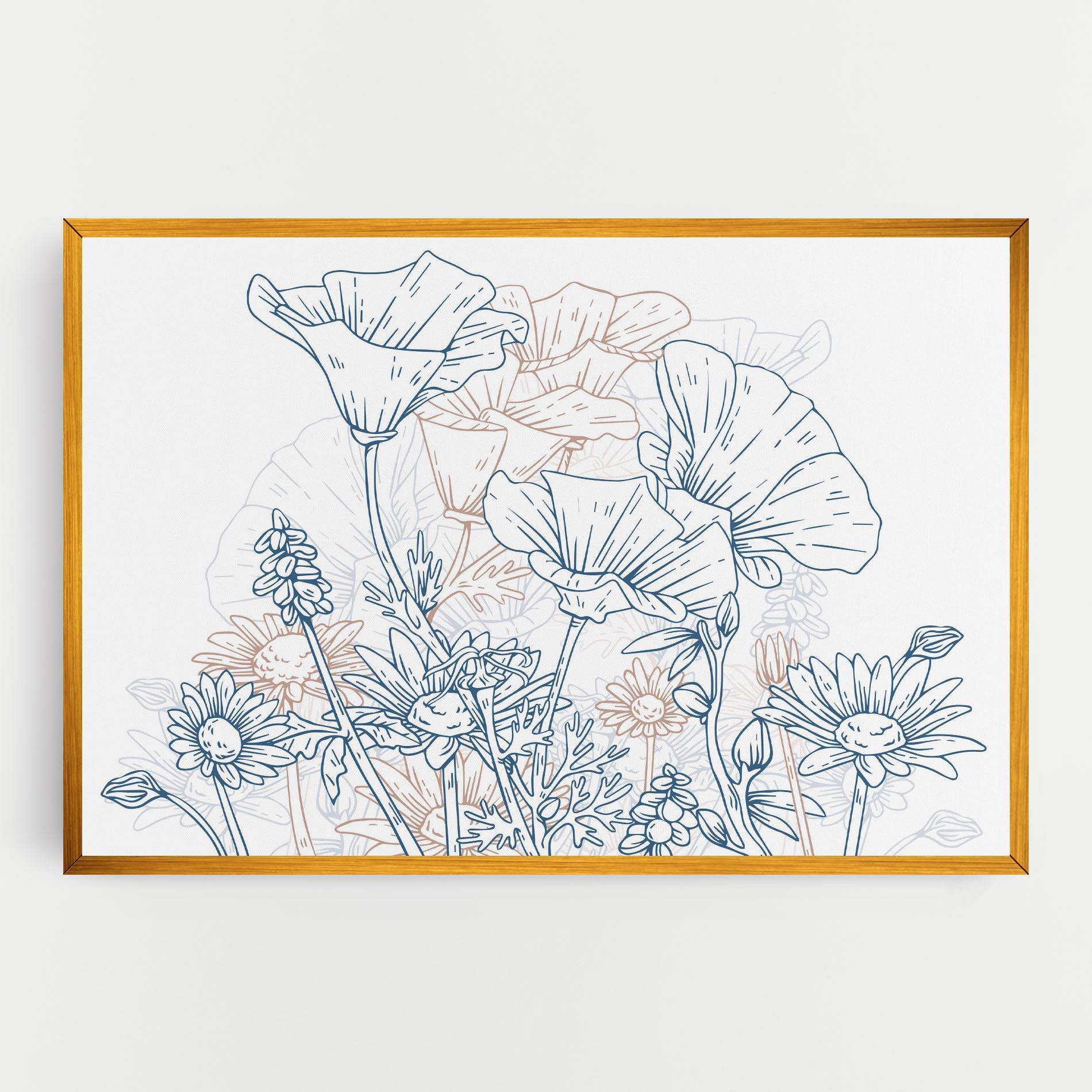 Obraz na Płótnie Cream Blue Line mockup 0