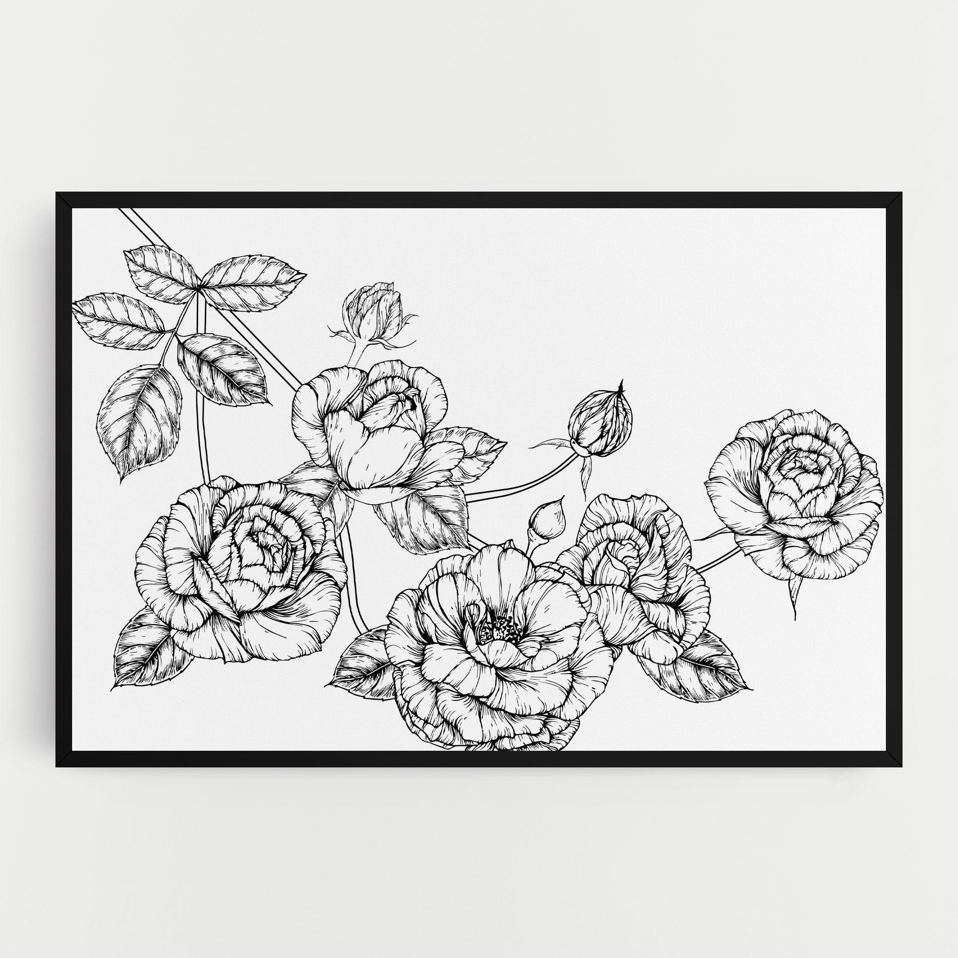 Obraz na Płótnie Big Roses Line mockup 0