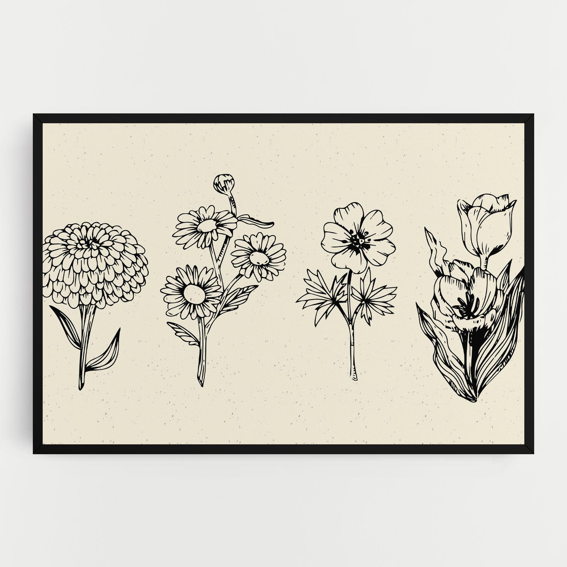 Obraz na Płótnie Black Line Cream mockup 0