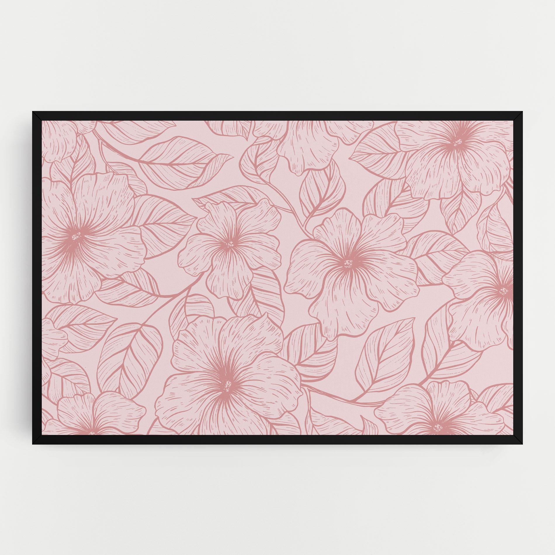 Obraz na Płótnie Pink Line Flower mockup 0