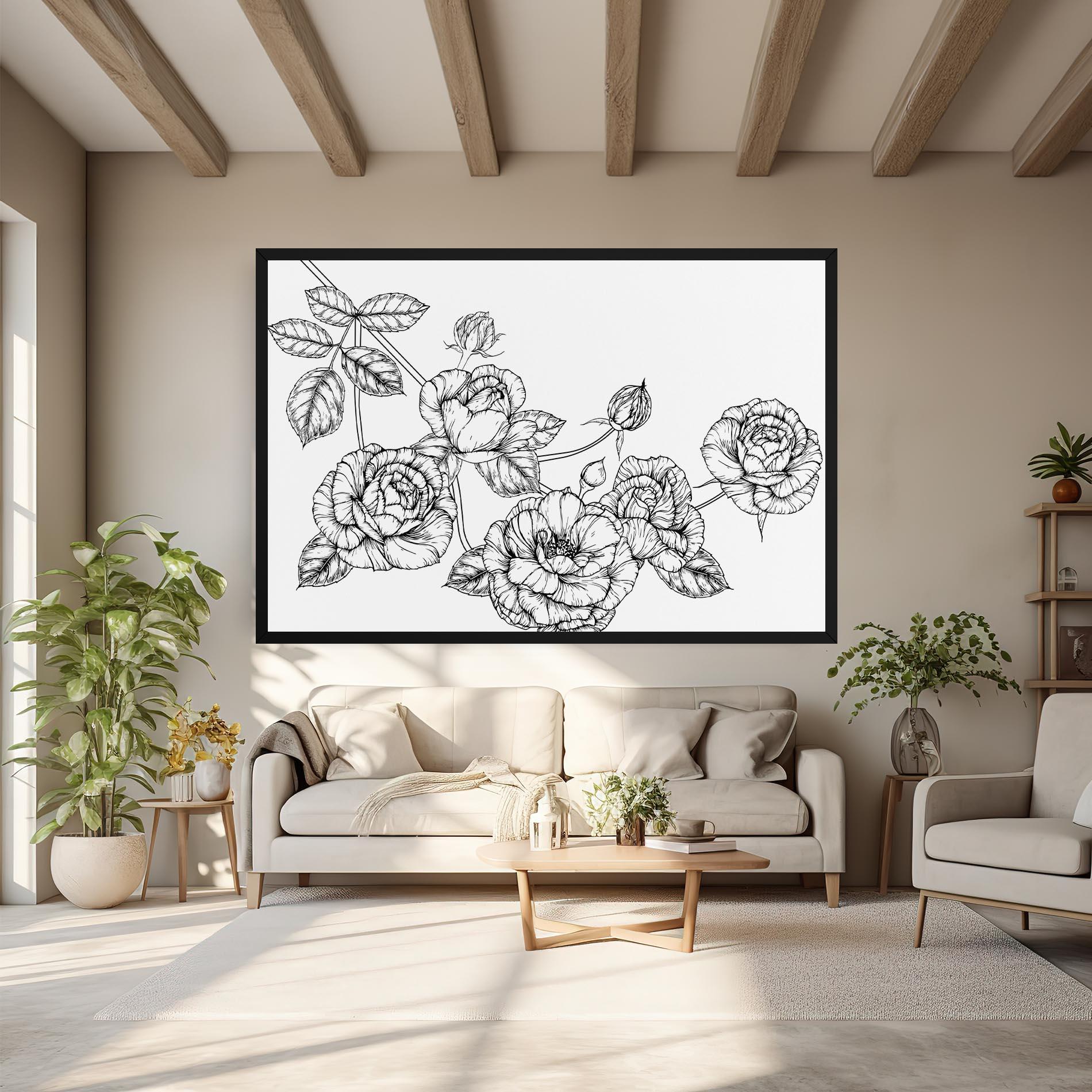 Obraz na Płótnie Big Roses Line mockup 6