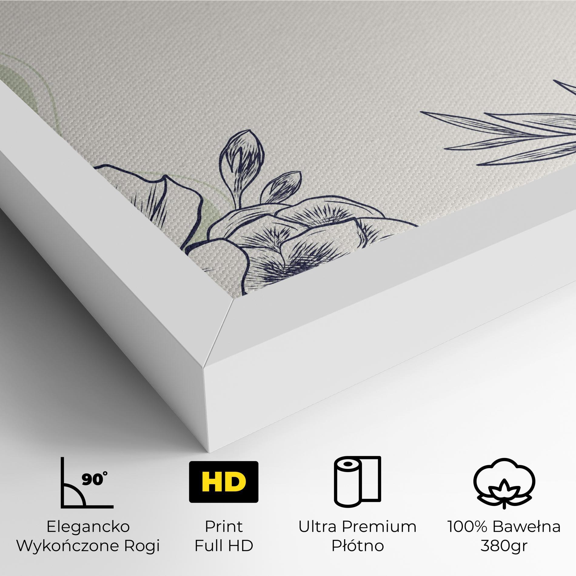 Obraz na Płótnie Blue Line Green mockup 4