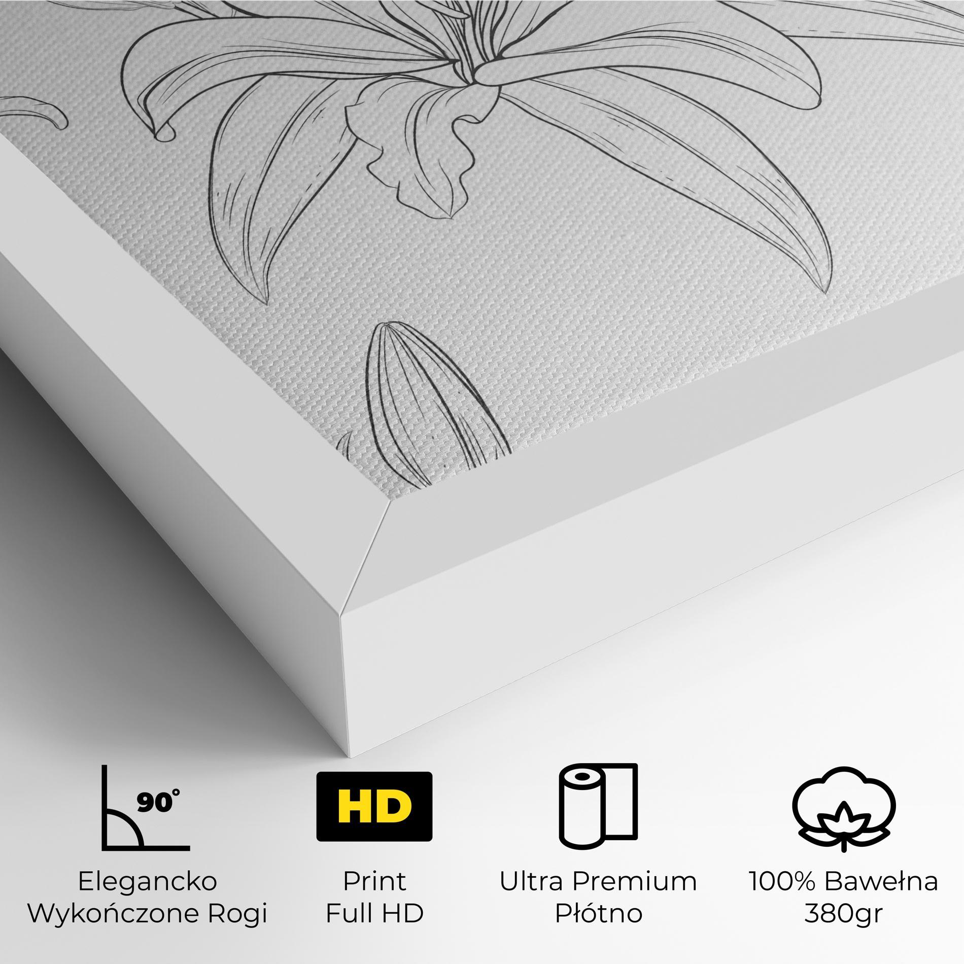 Obraz na Płótnie Grey Line Flower mockup 4