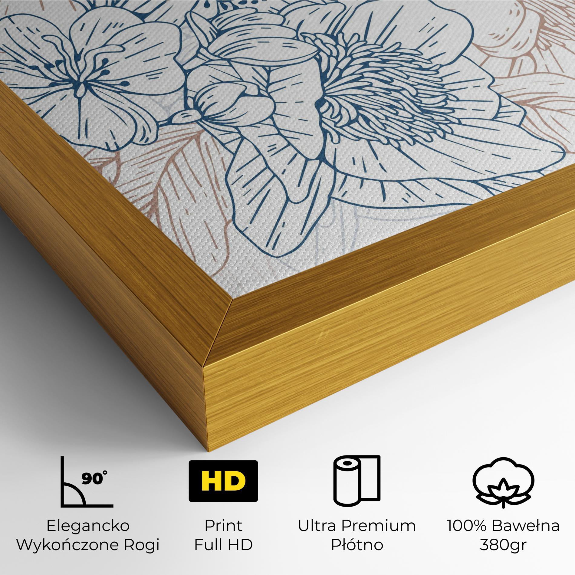 Obraz na Płótnie Blue Cream Line mockup 4