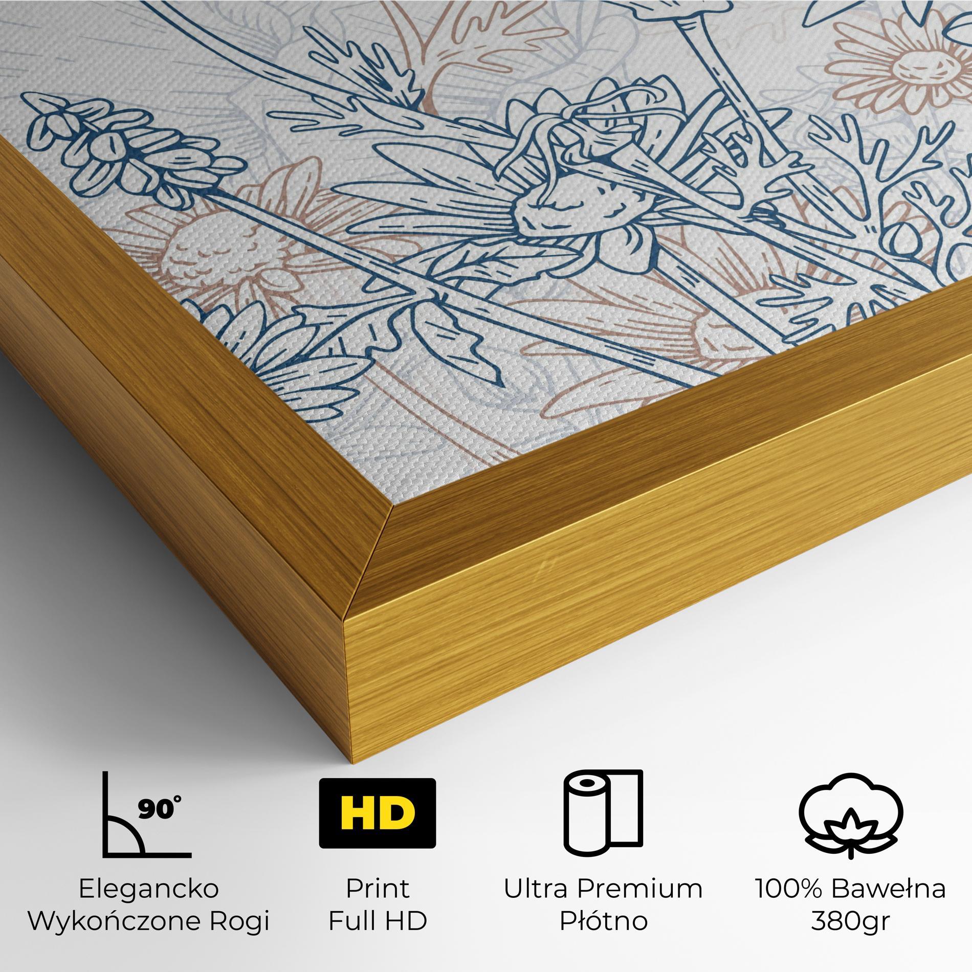 Obraz na Płótnie Cream Blue Line mockup 4