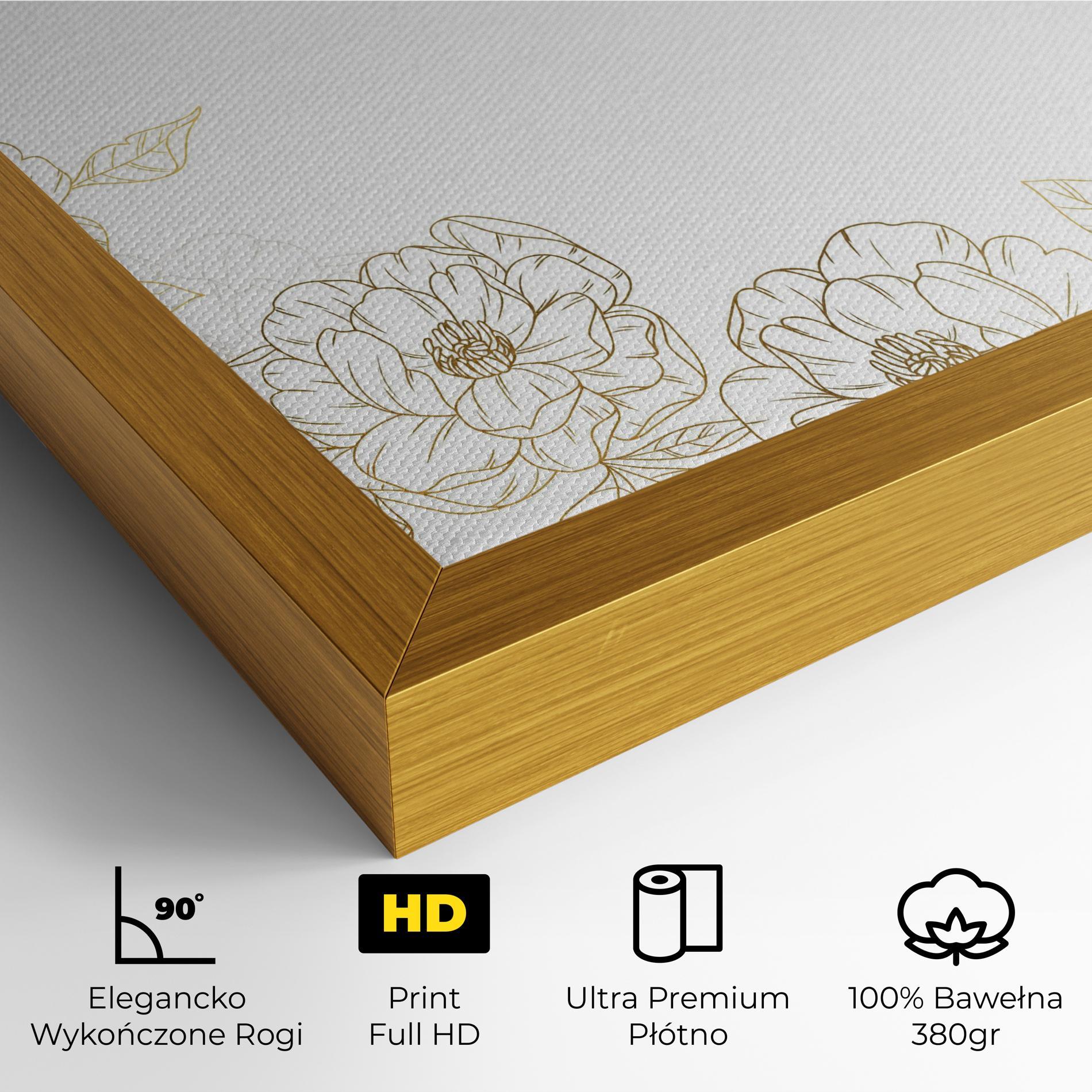 Obraz na Płótnie Flower Gold Line mockup 4