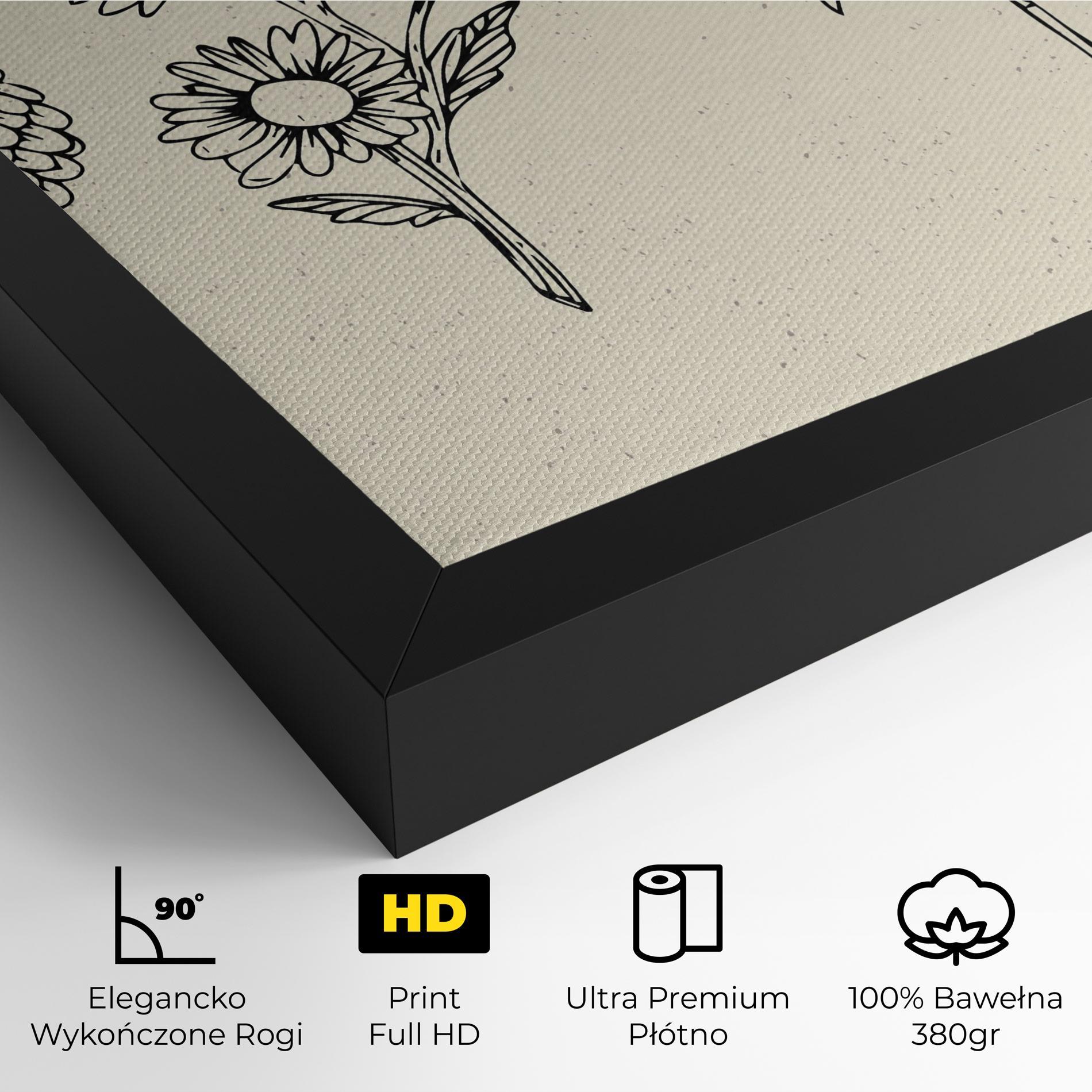 Obraz na Płótnie Black Line Cream mockup 4