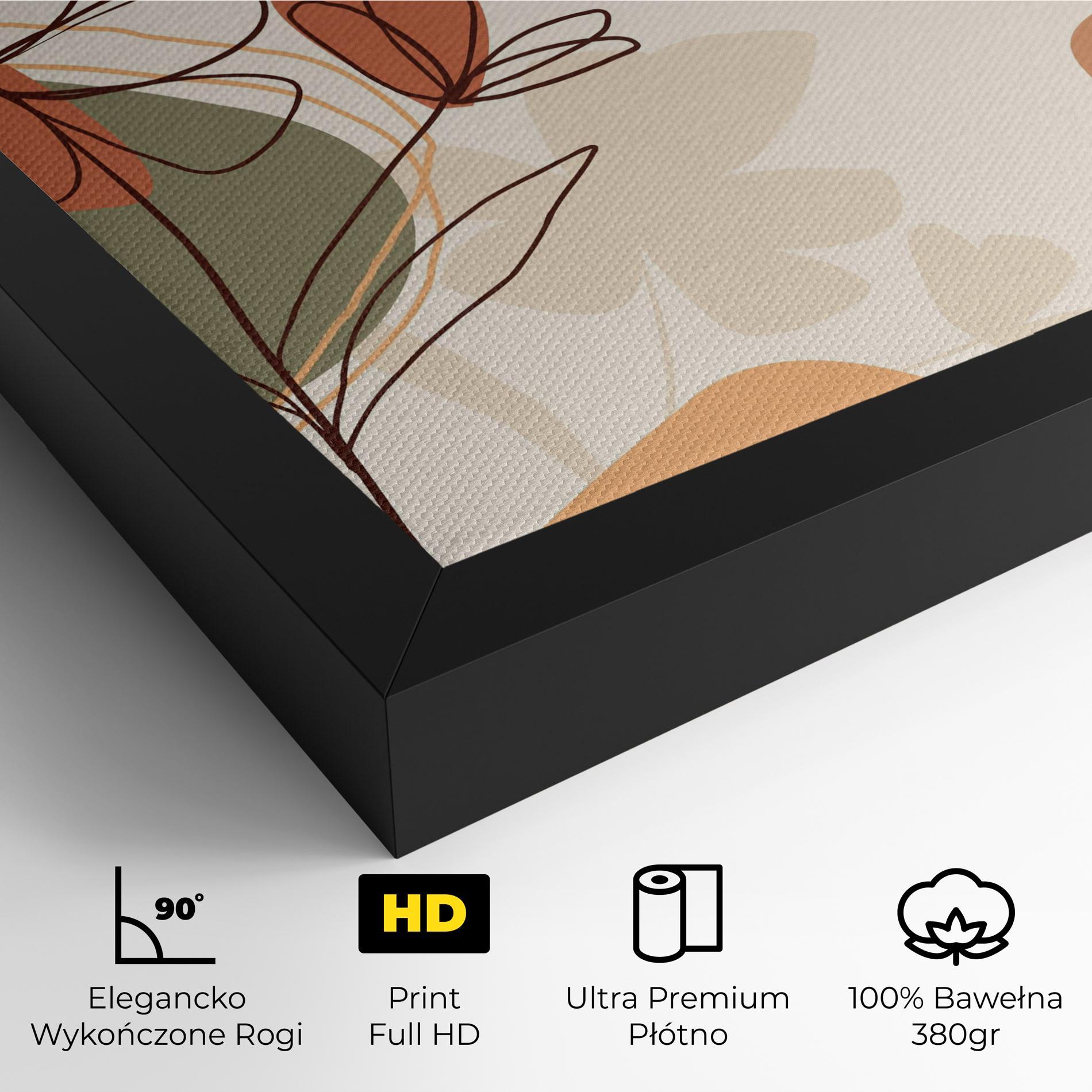 Obraz na Płótnie Brown Line Plants mockup 4