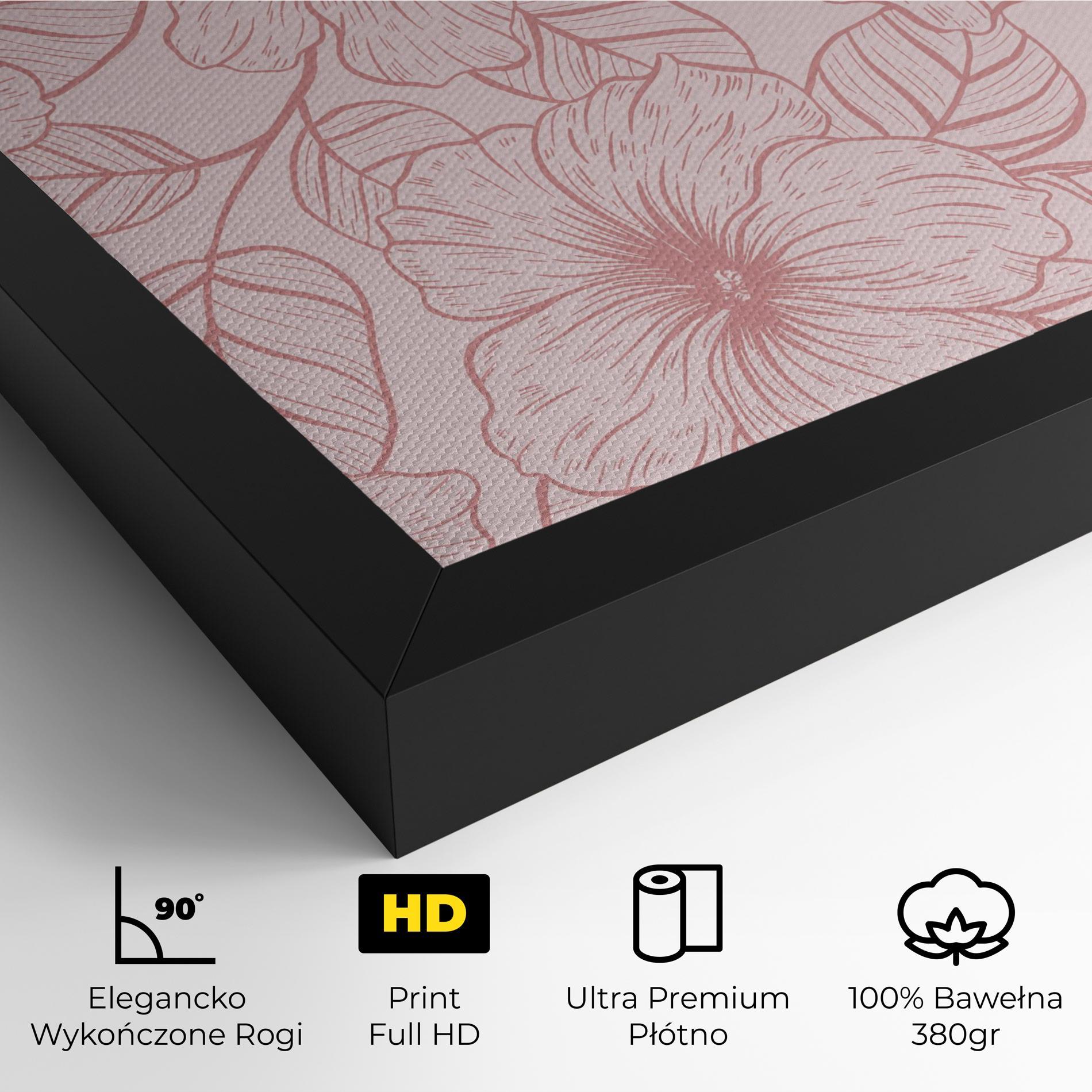 Obraz na Płótnie Pink Line Flower mockup 4