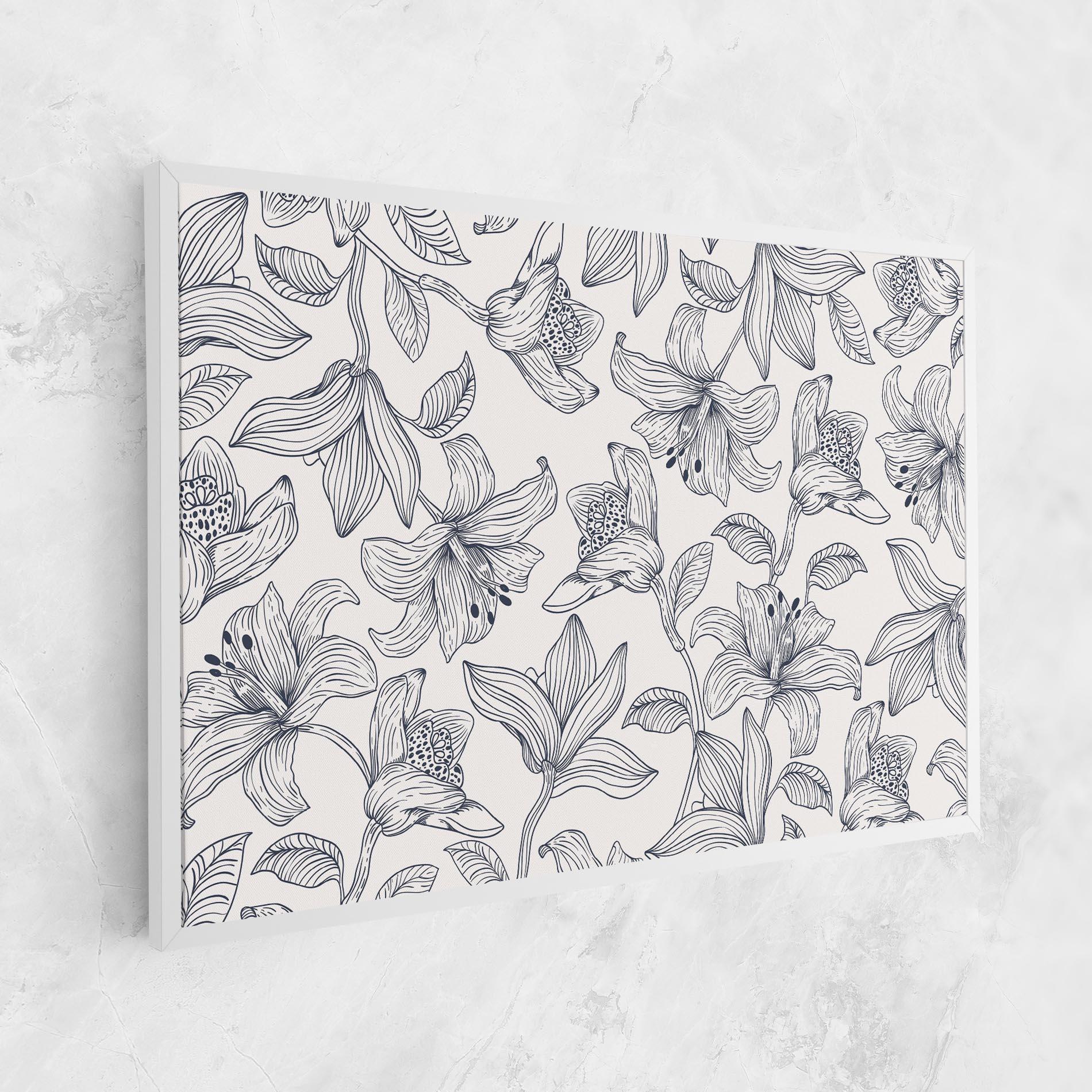 Obraz na Płótnie Blue Patern Flower mockup 1