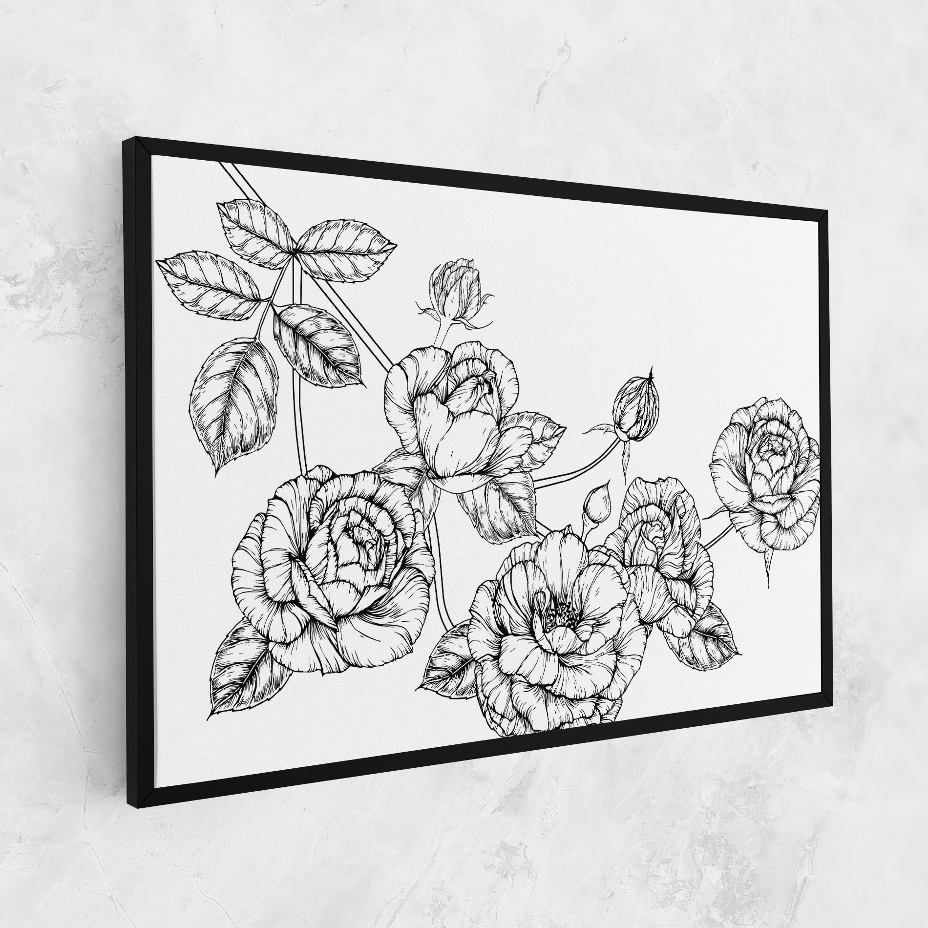 Obraz na Płótnie Big Roses Line mockup 1