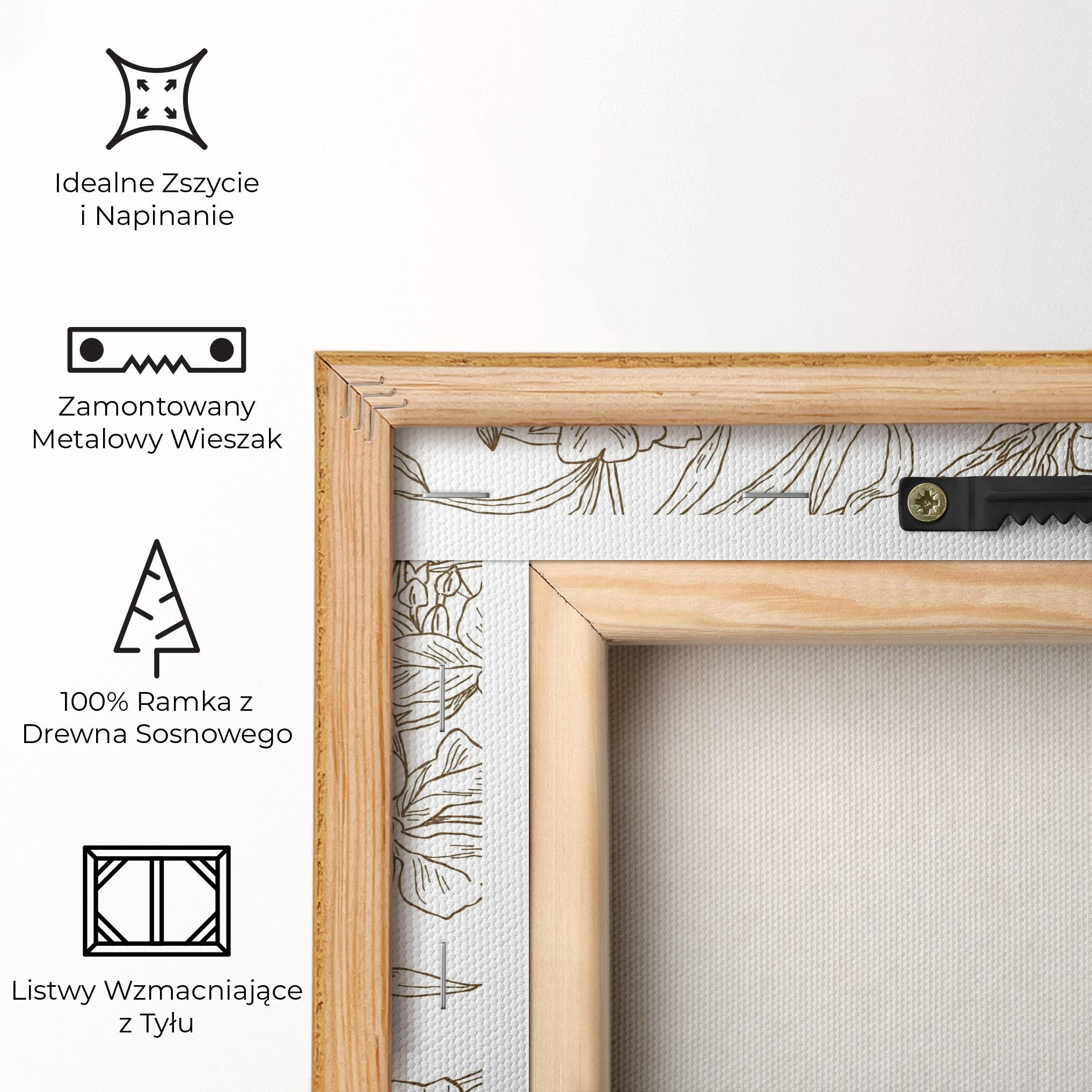 Obraz na Płótnie Flower Brown Line mockup 5