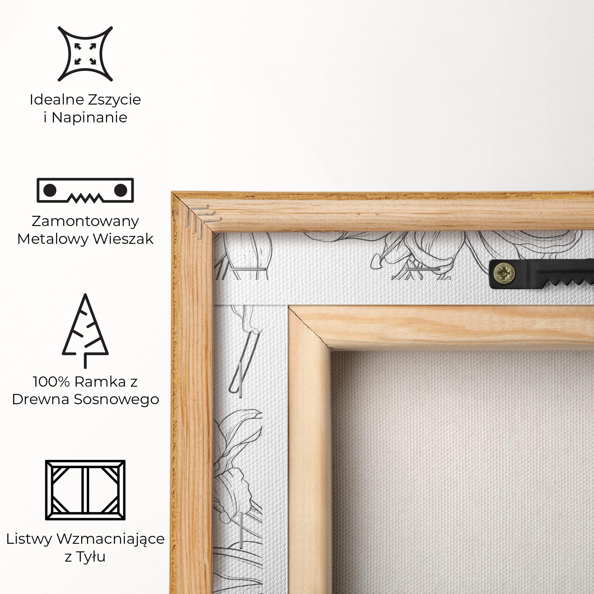 Obraz na Płótnie Grey Line Flower mockup 5