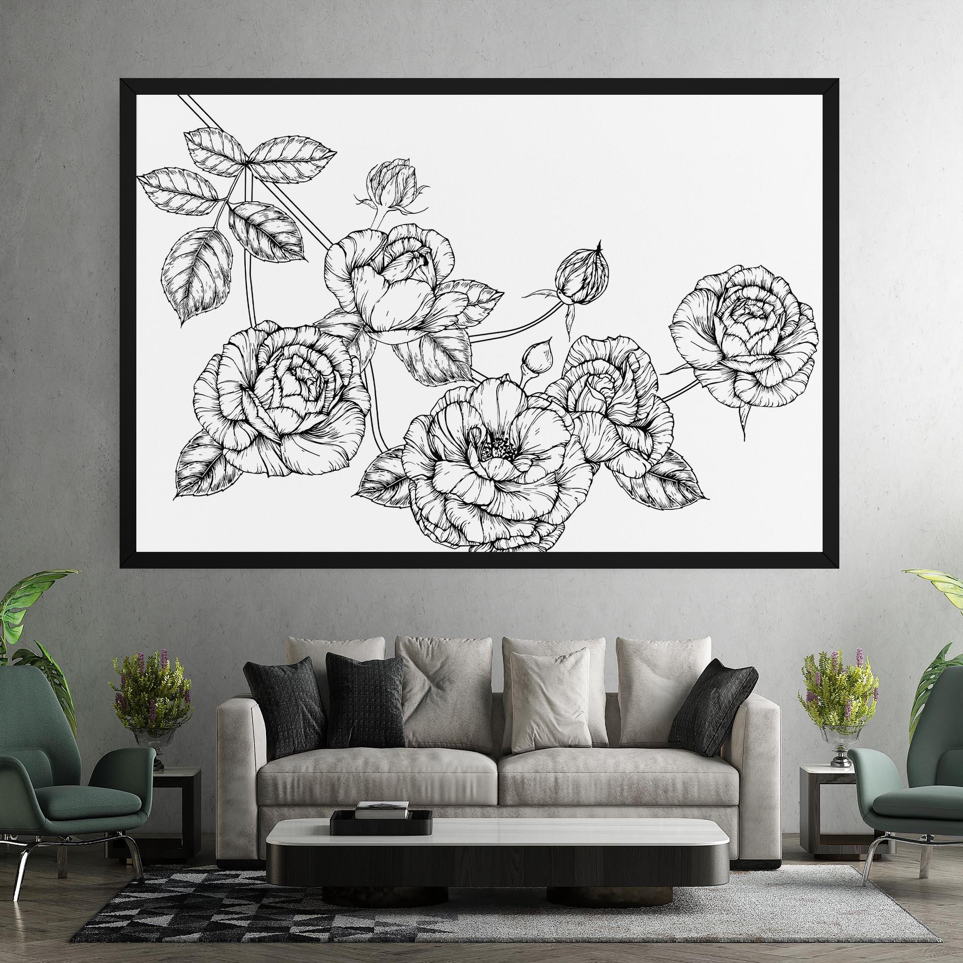 Obraz na Płótnie Big Roses Line mockup 7