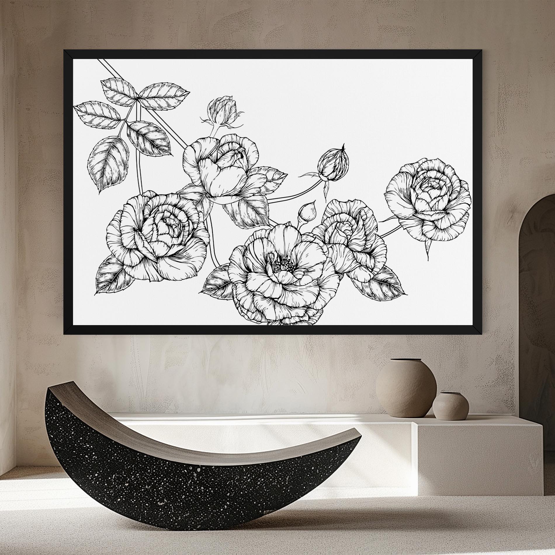 Obraz na Płótnie Big Roses Line mockup 8