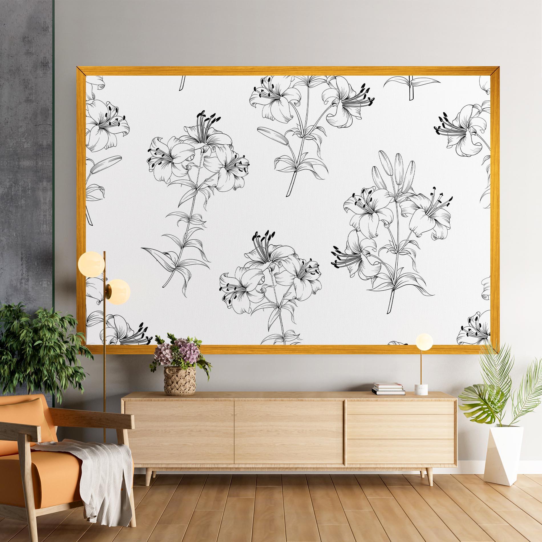 Obraz na Płótnie Flower Pattern mockup 9