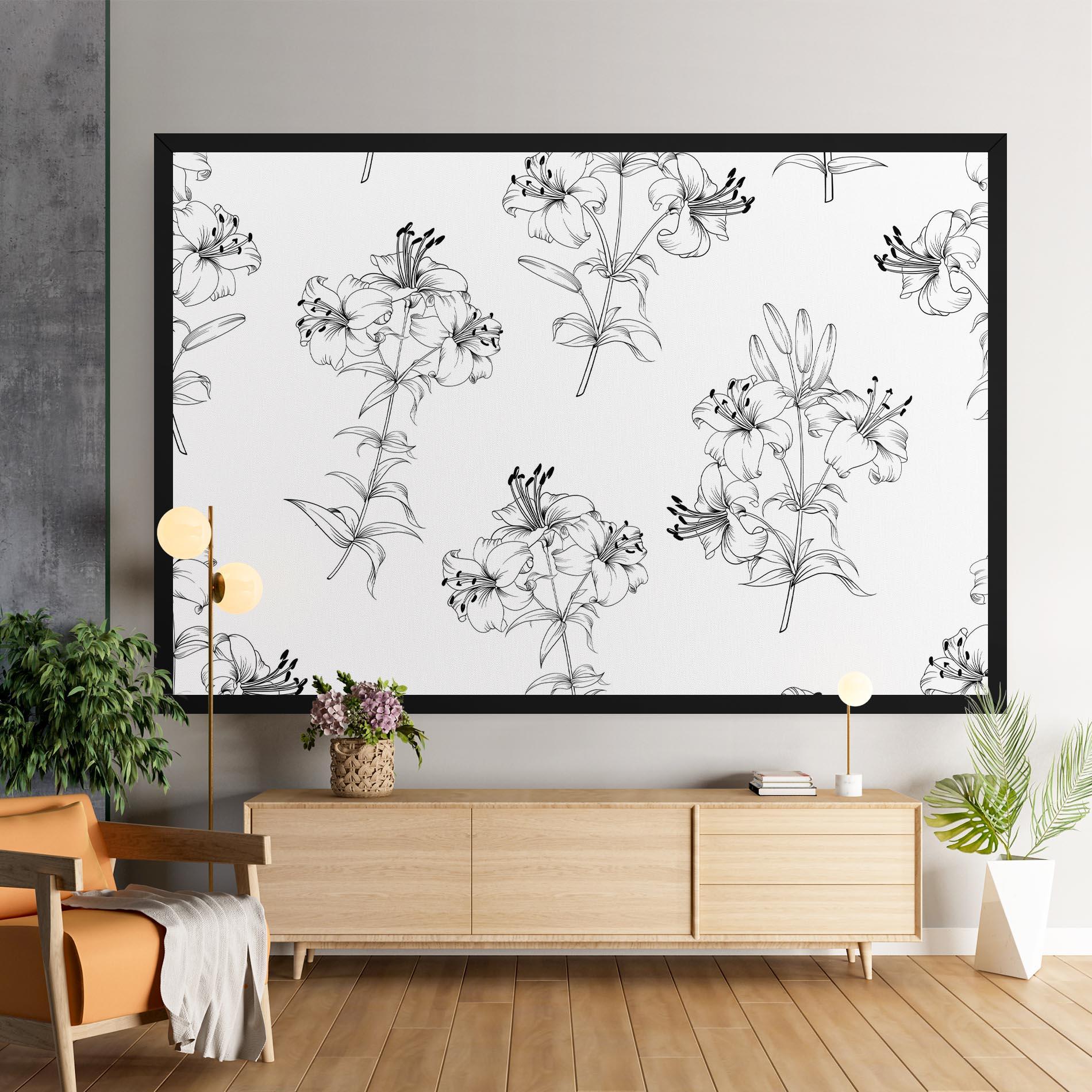Obraz na Płótnie Flower Pattern mockup 9