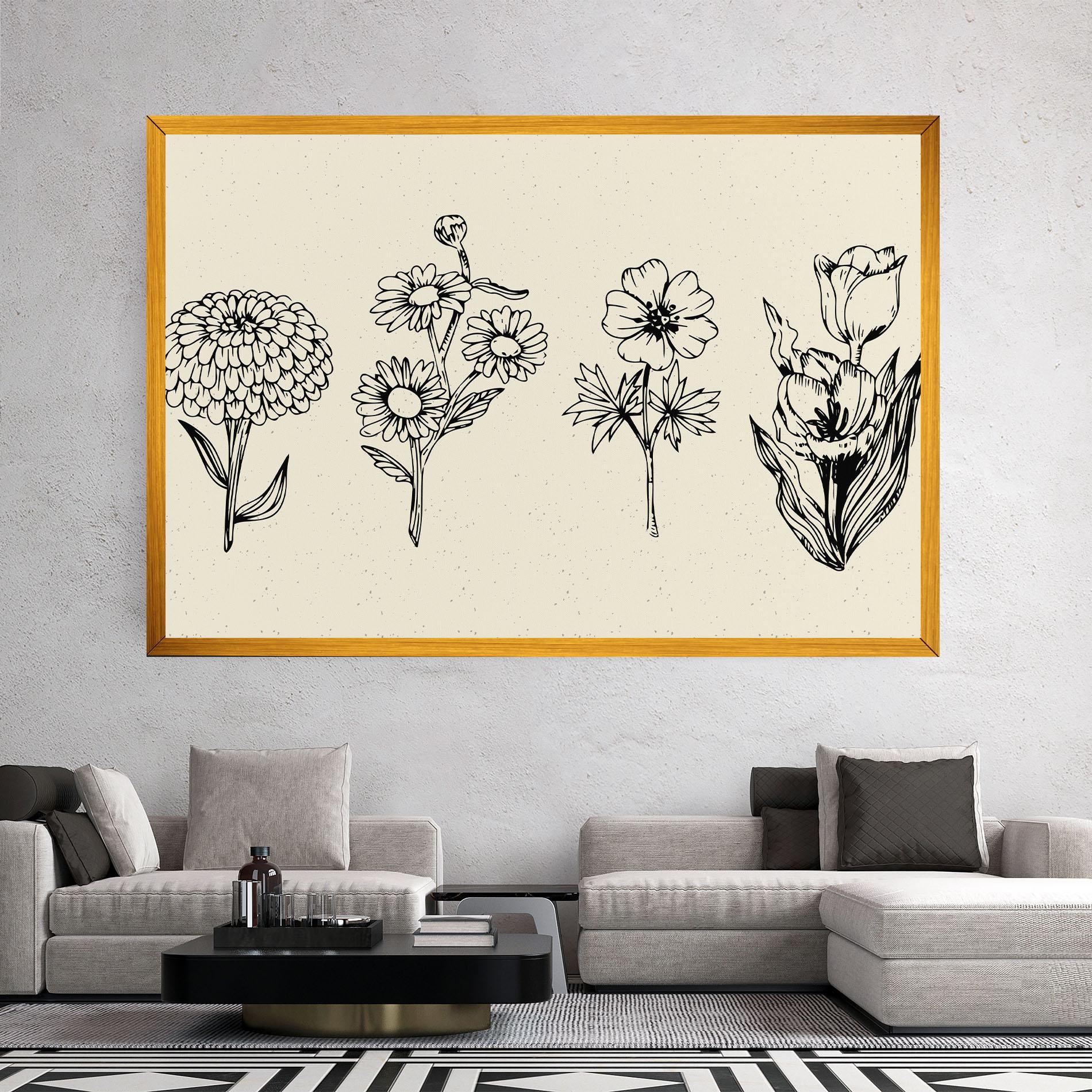 Obraz na Płótnie Black Line Cream mockup 2