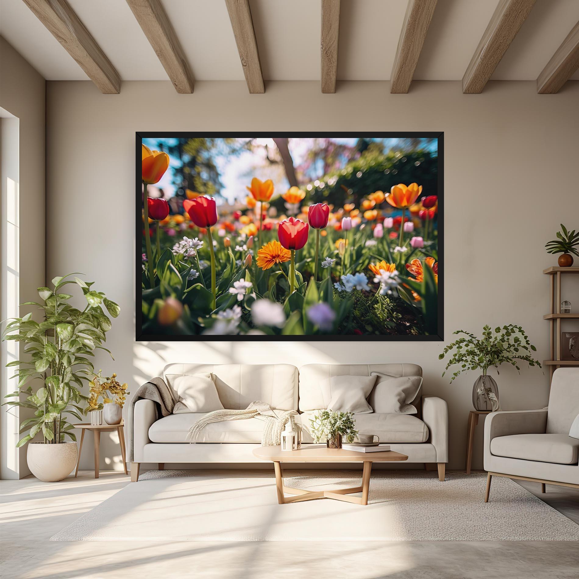 Obraz na Płótnie Garden Tulips Mix mockup 6