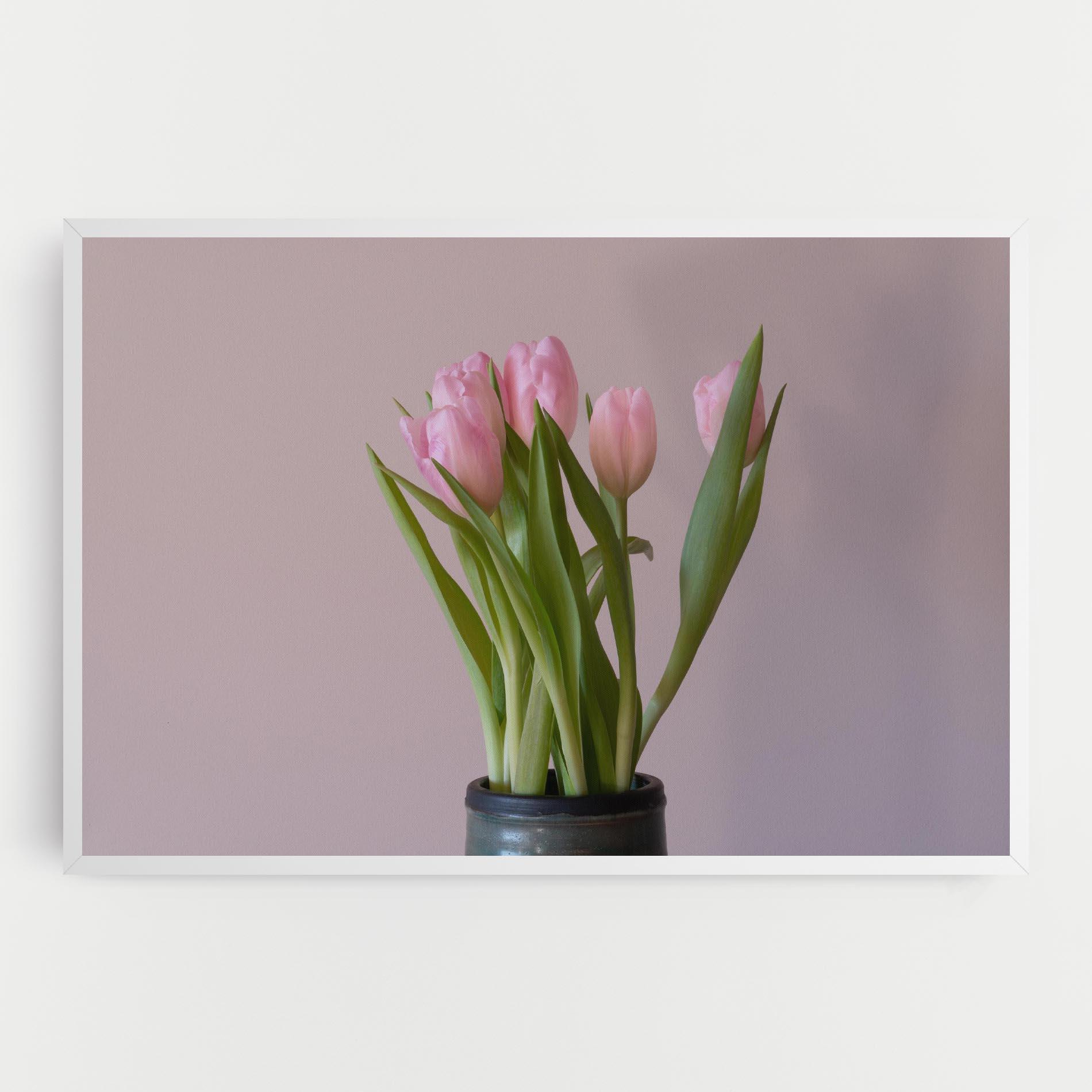 Obraz na Płótnie Pink Tulips Vase mockup 0