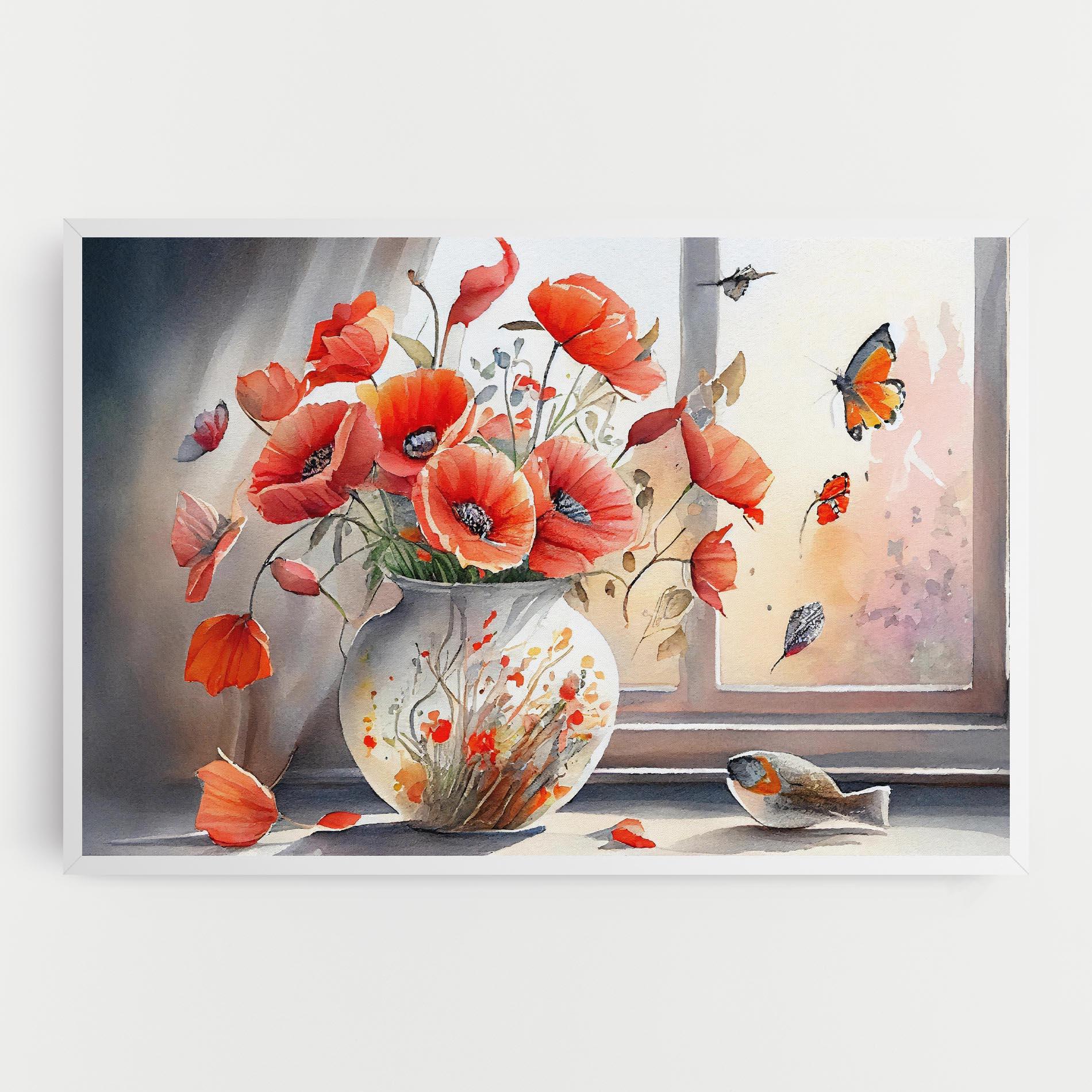 Obraz na Płótnie Poppies Vase mockup 0