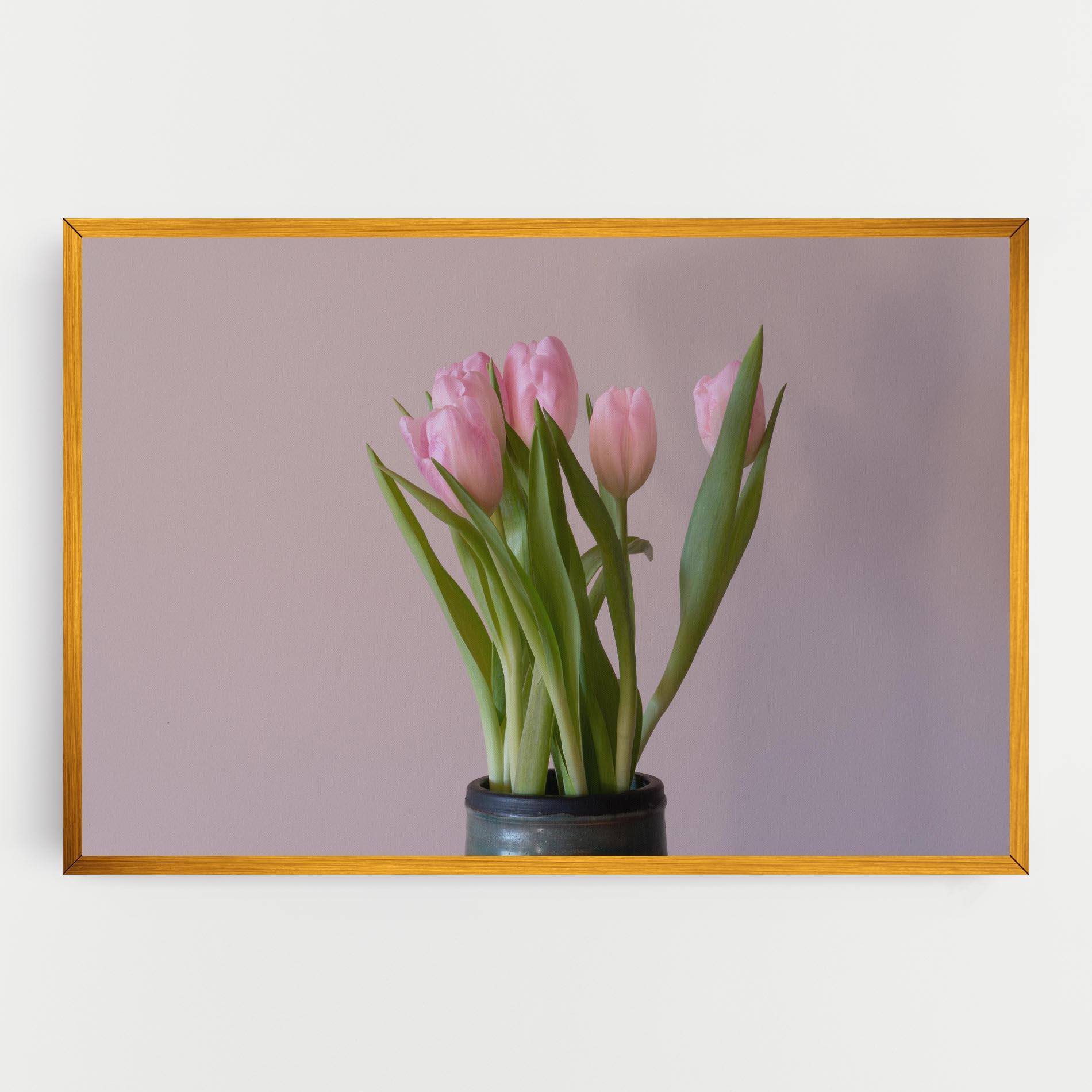 Obraz na Płótnie Pink Tulips Vase mockup 0