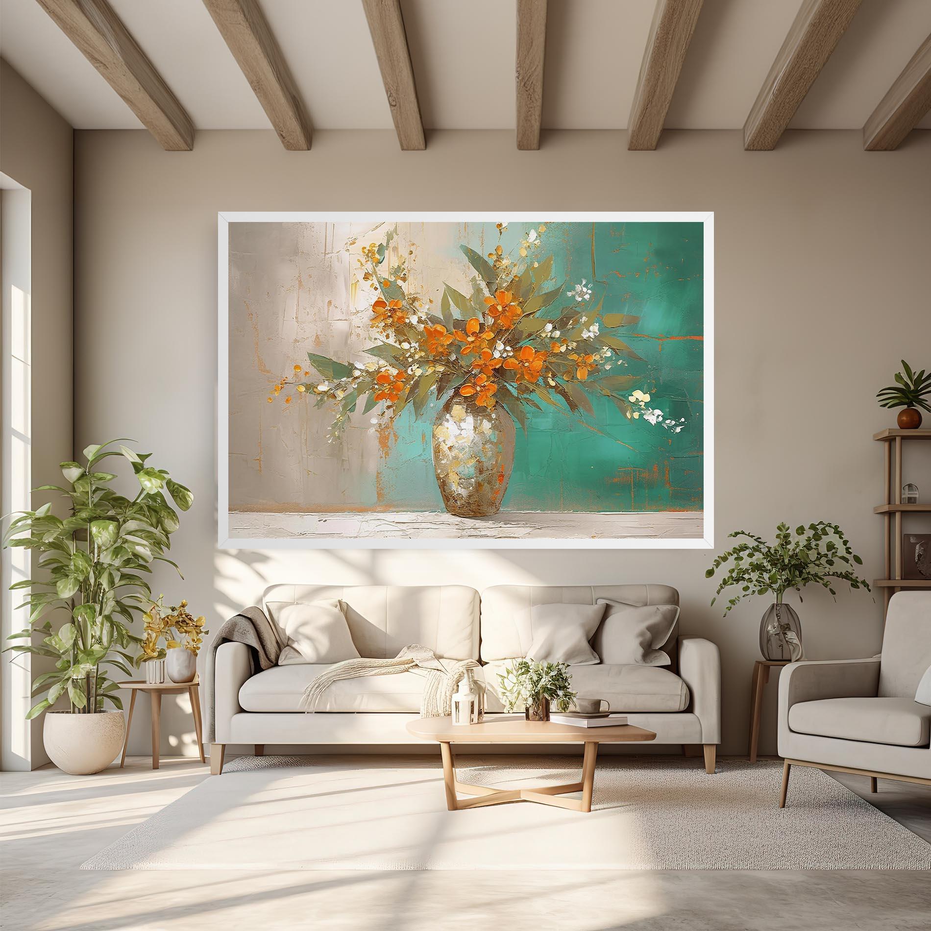 Obraz na Płótnie Grey Vase Orange mockup 6