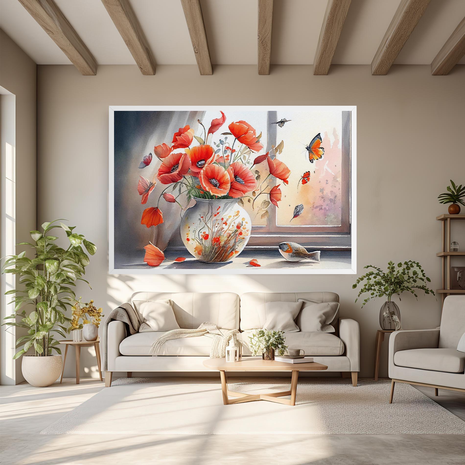 Obraz na Płótnie Poppies Vase mockup 6