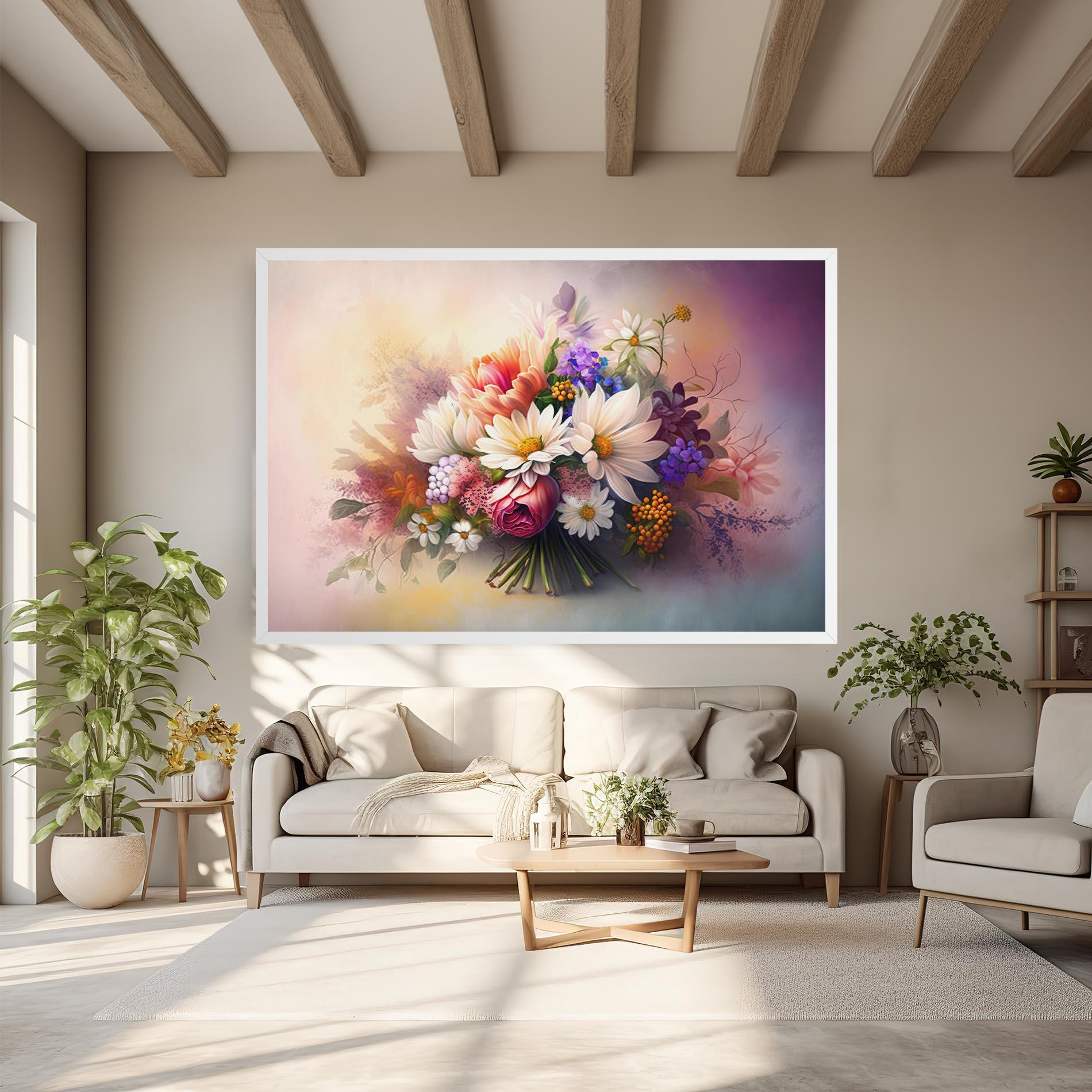 Obraz na Płótnie Vecteezy_ai Generated Bouquet Of Fresh Spring Flowers On Light_23373362_865 mockup 6