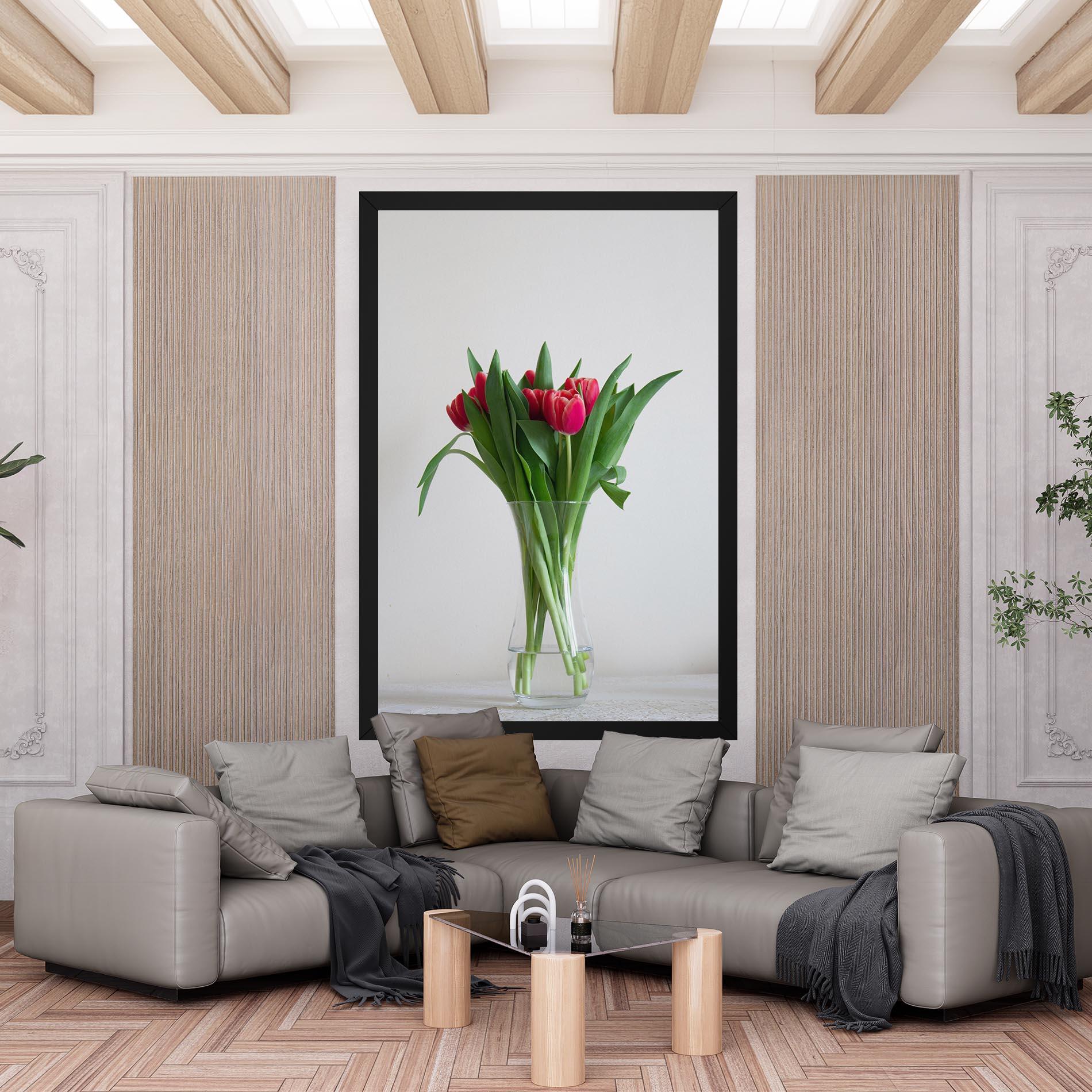 Obraz na Płótnie Pretty Tulips Vase mockup 6