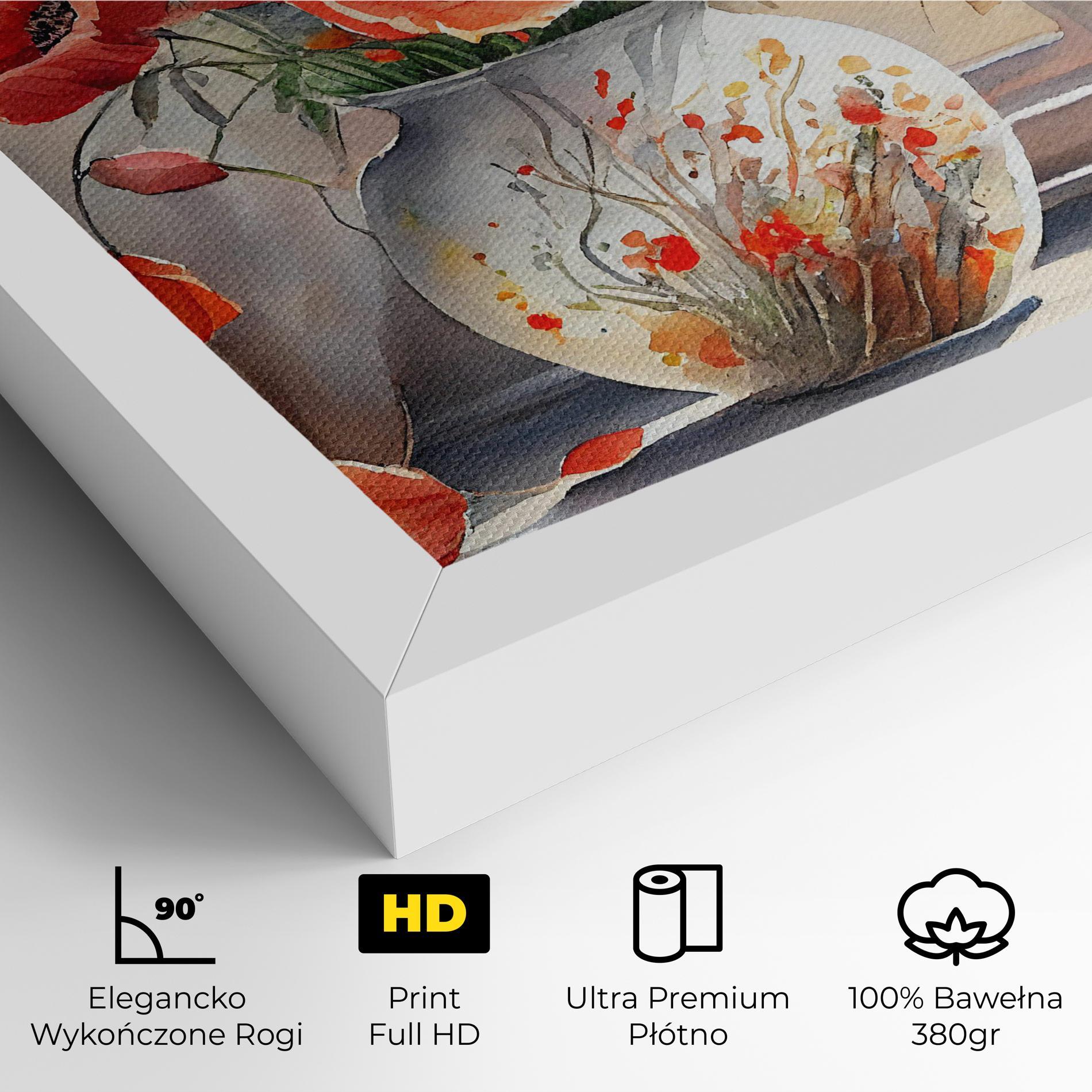 Obraz na Płótnie Poppies Vase mockup 4