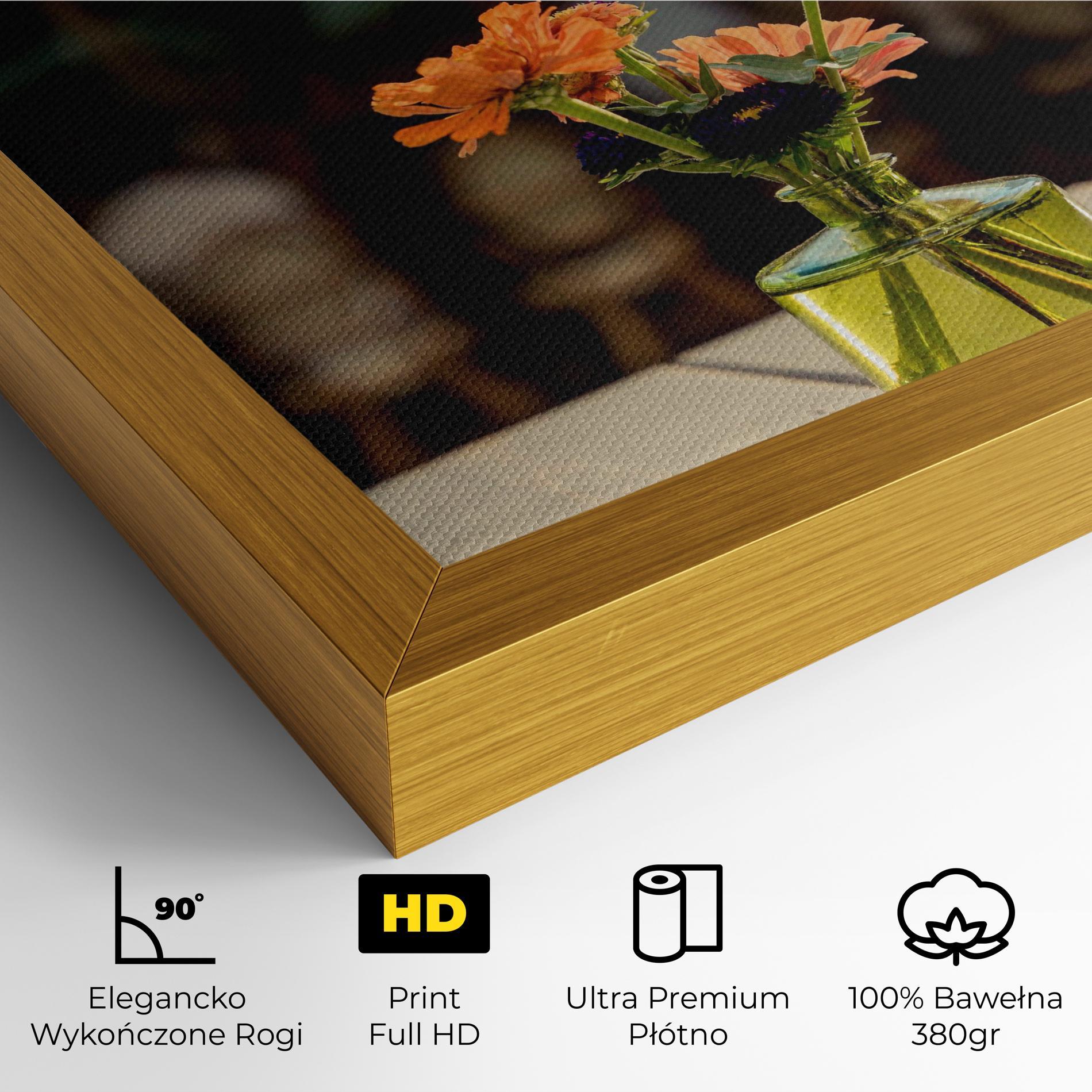 Obraz na Płótnie Orange Flowers Vase mockup 4