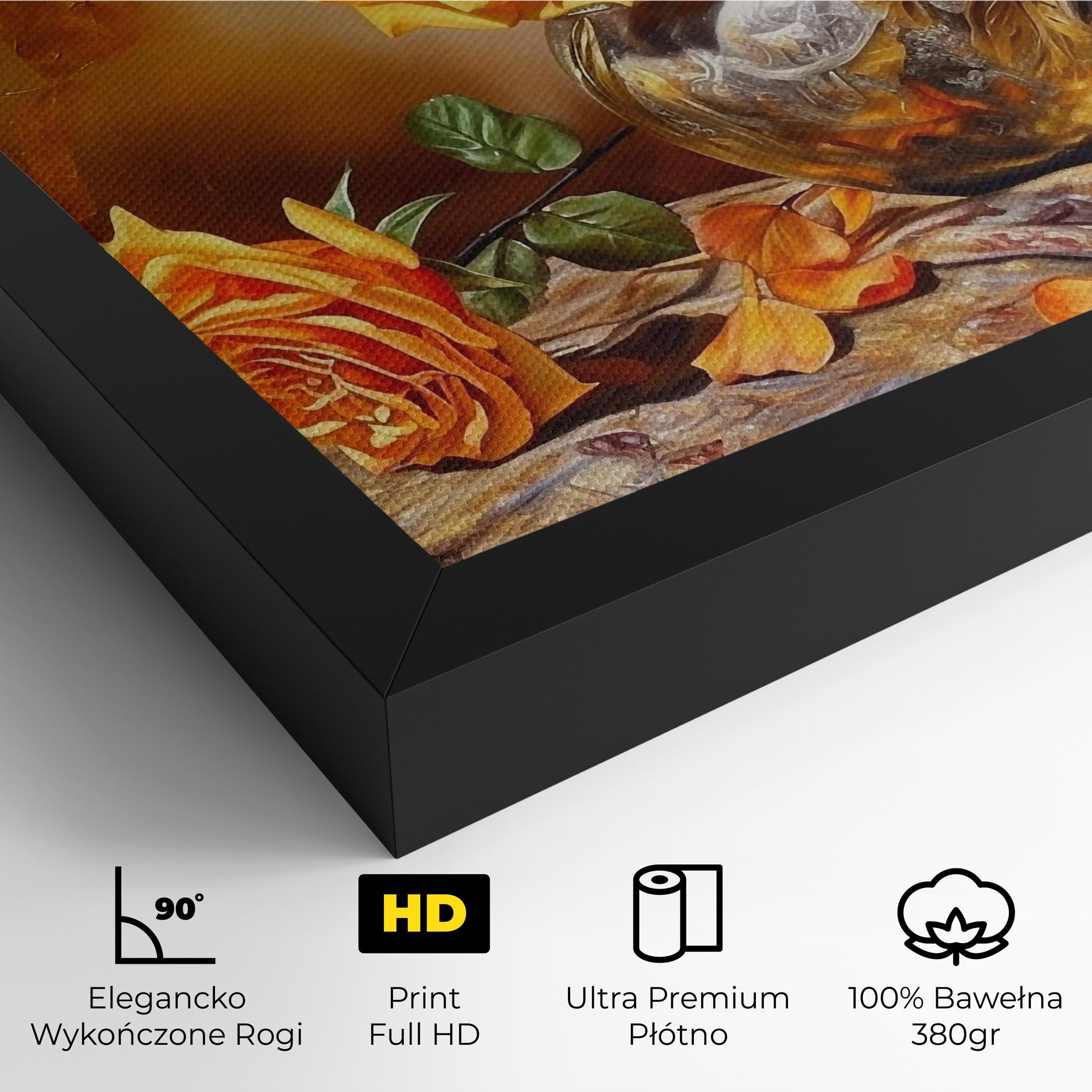 Obraz na Płótnie Orange Roses Vase mockup 4