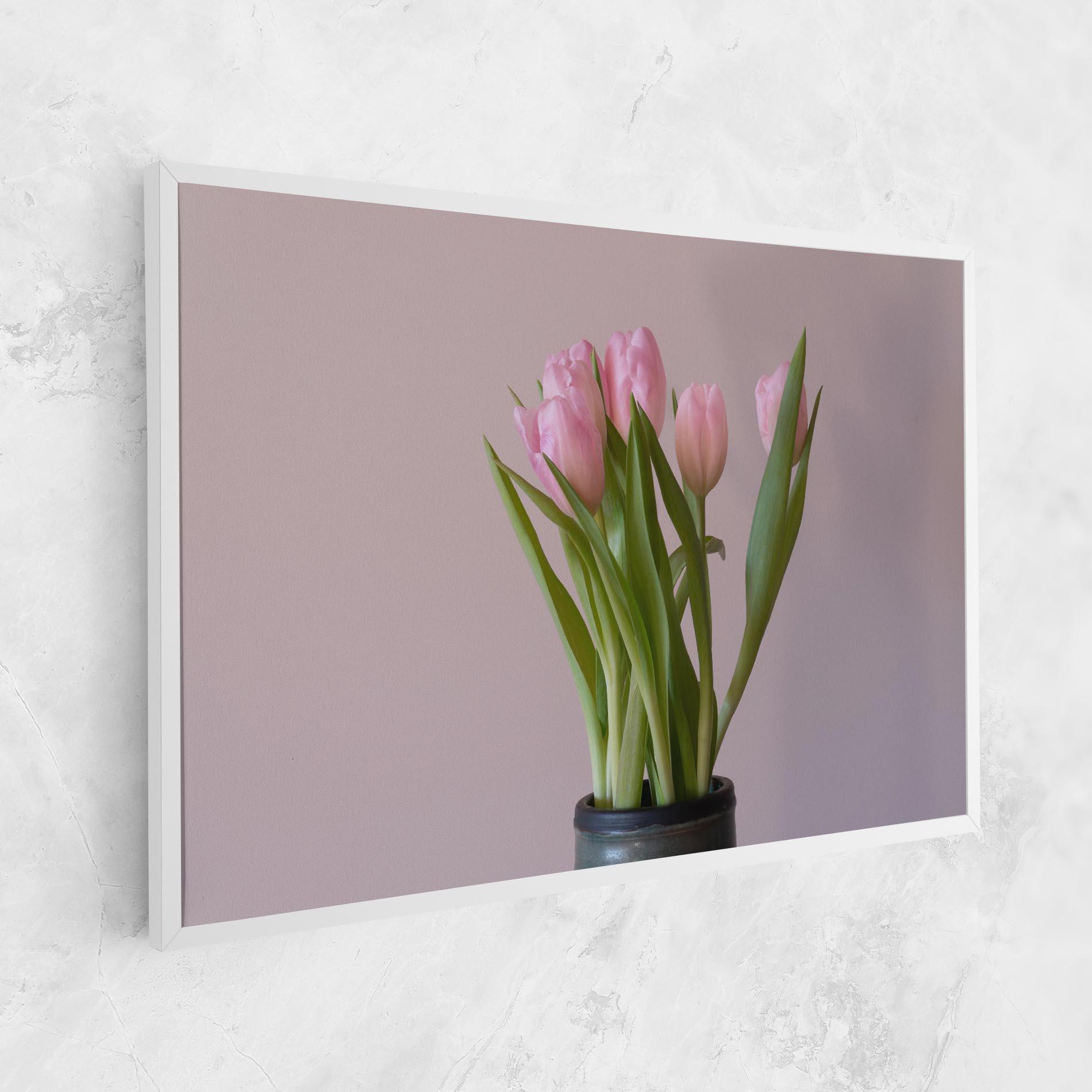 Obraz na Płótnie Pink Tulips Vase mockup 1
