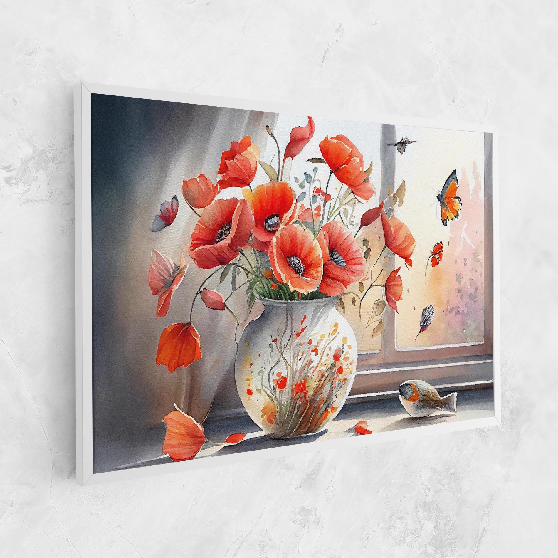 Obraz na Płótnie Poppies Vase mockup 1
