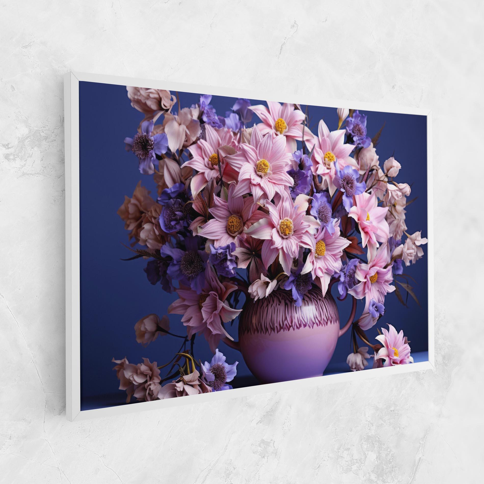 Obraz na Płótnie Purple Vase Flowers mockup 1