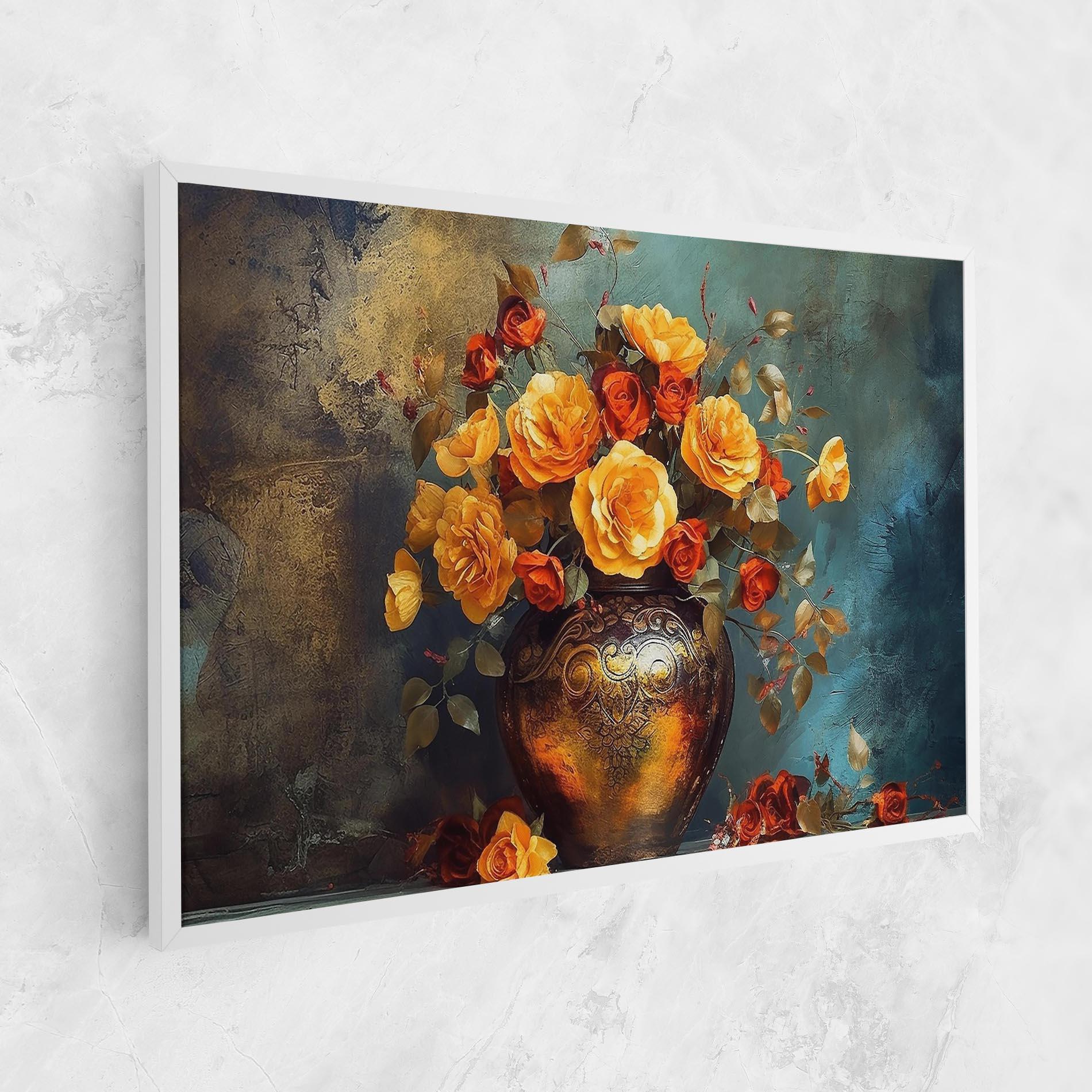 Obraz na Płótnie Red Orange Flower Vase mockup 1
