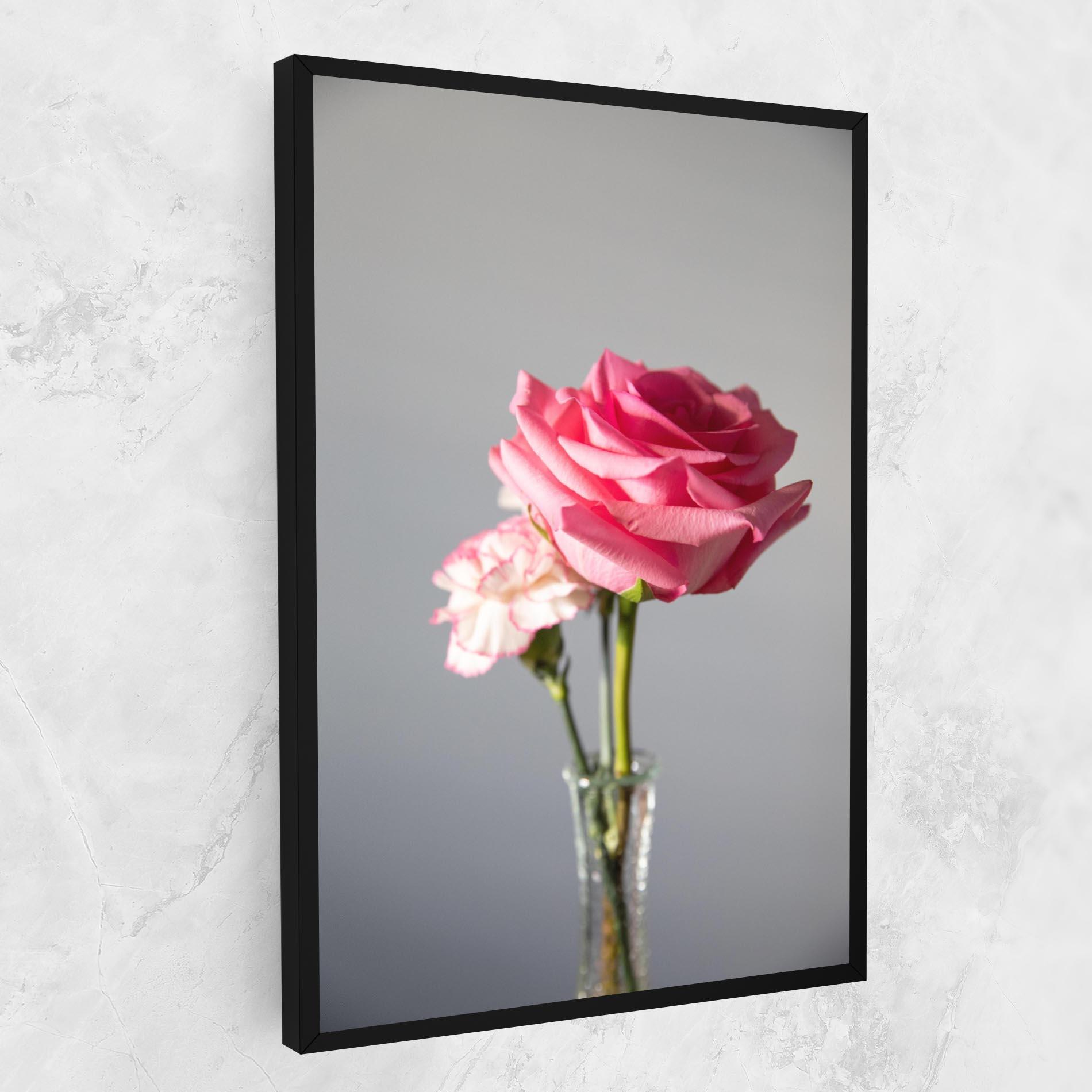 Obraz na Płótnie Big Pink Rose Vase mockup 1