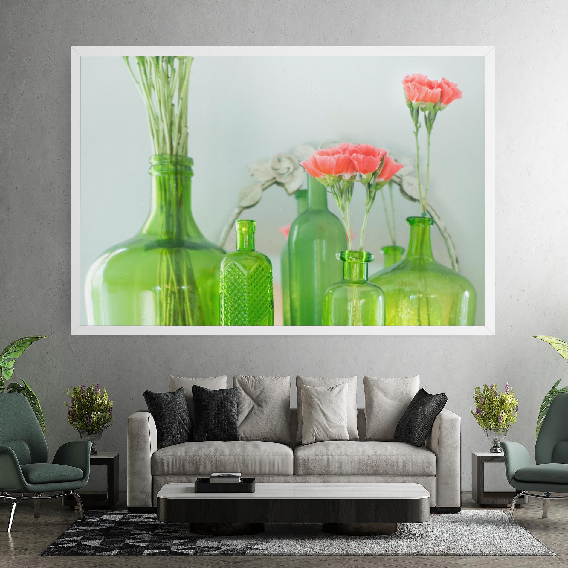 Obraz na Płótnie Green Vase Flowers mockup 7