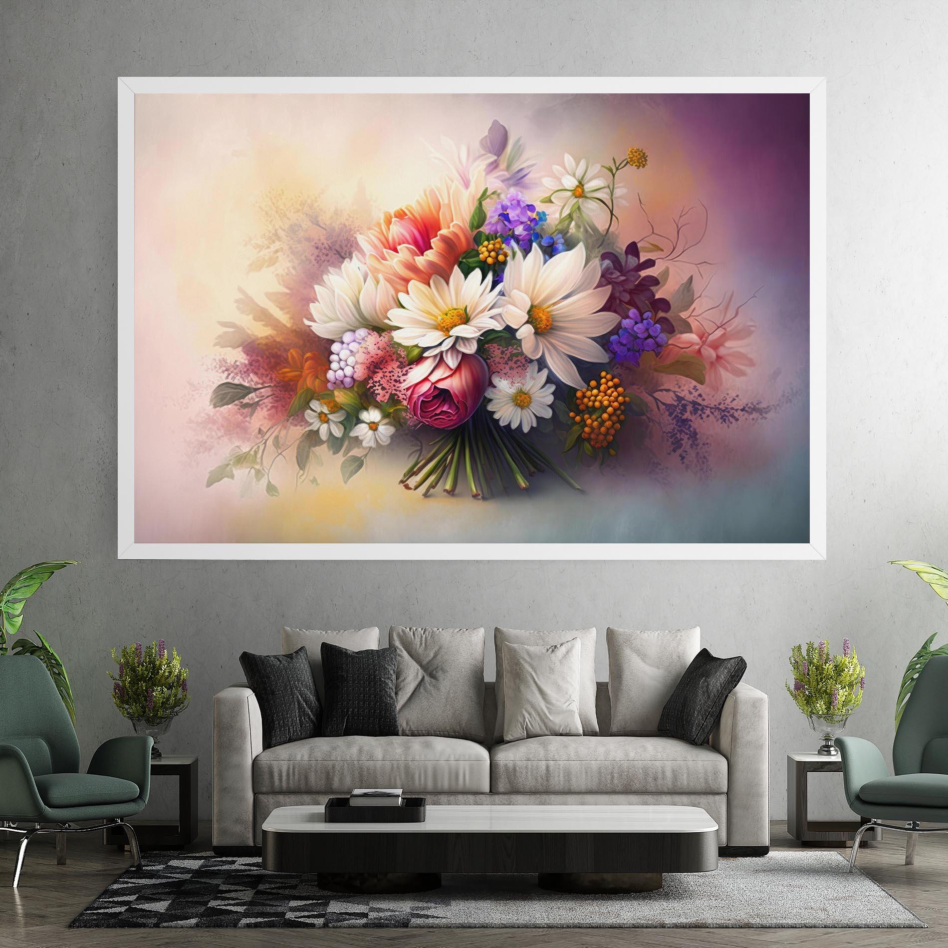 Obraz na Płótnie Vecteezy_ai Generated Bouquet Of Fresh Spring Flowers On Light_23373362_865 mockup 7