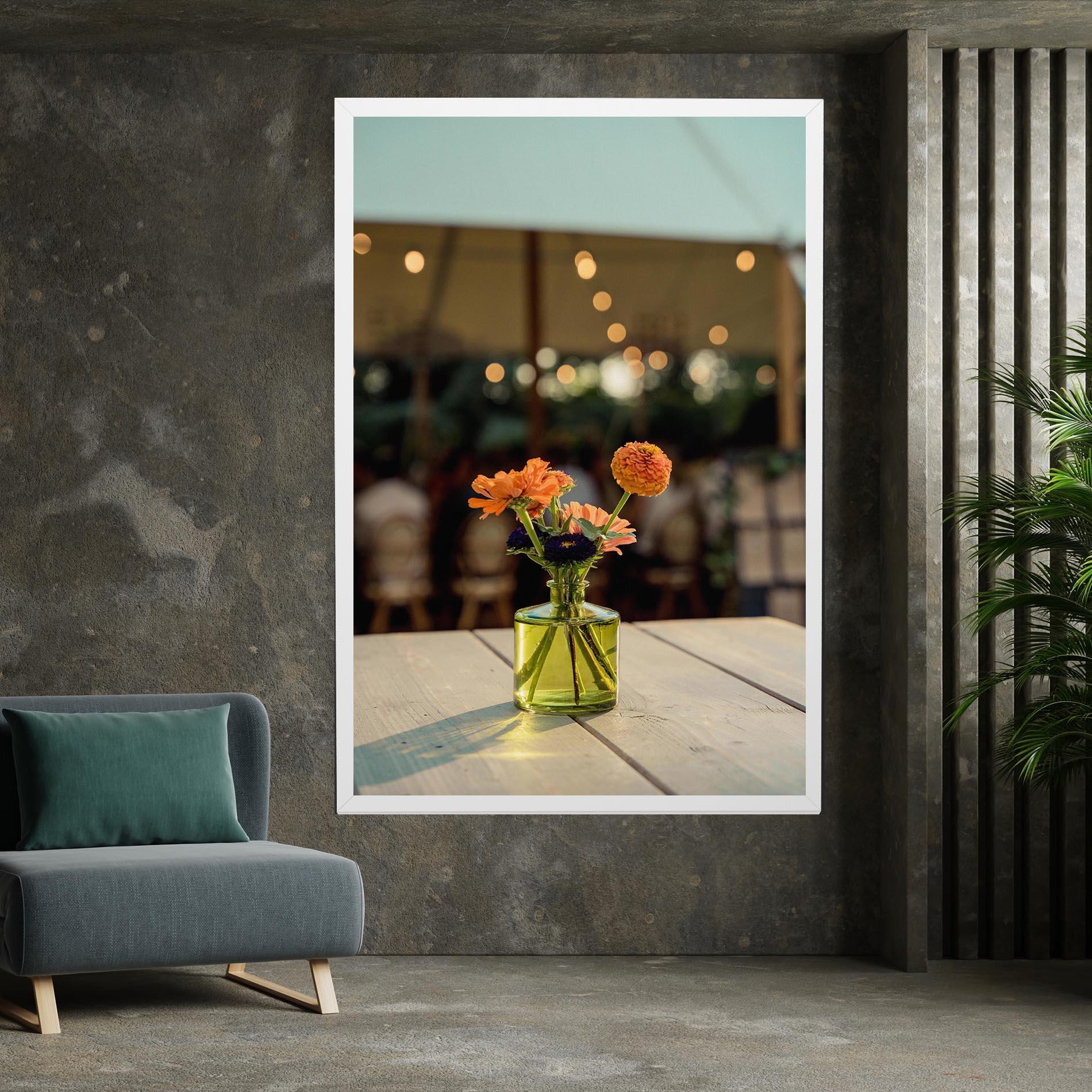 Obraz na Płótnie Orange Flowers Vase mockup 7